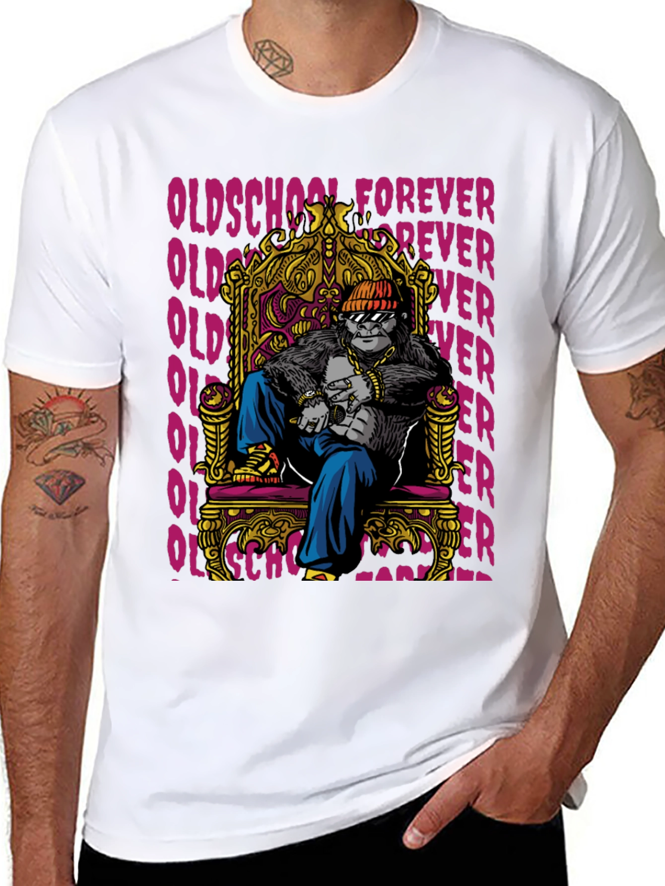 Oldschool Gorilla Throne T-Shirt