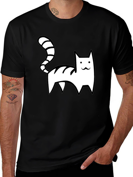 Cartoon Cat Graphic T-Shirt