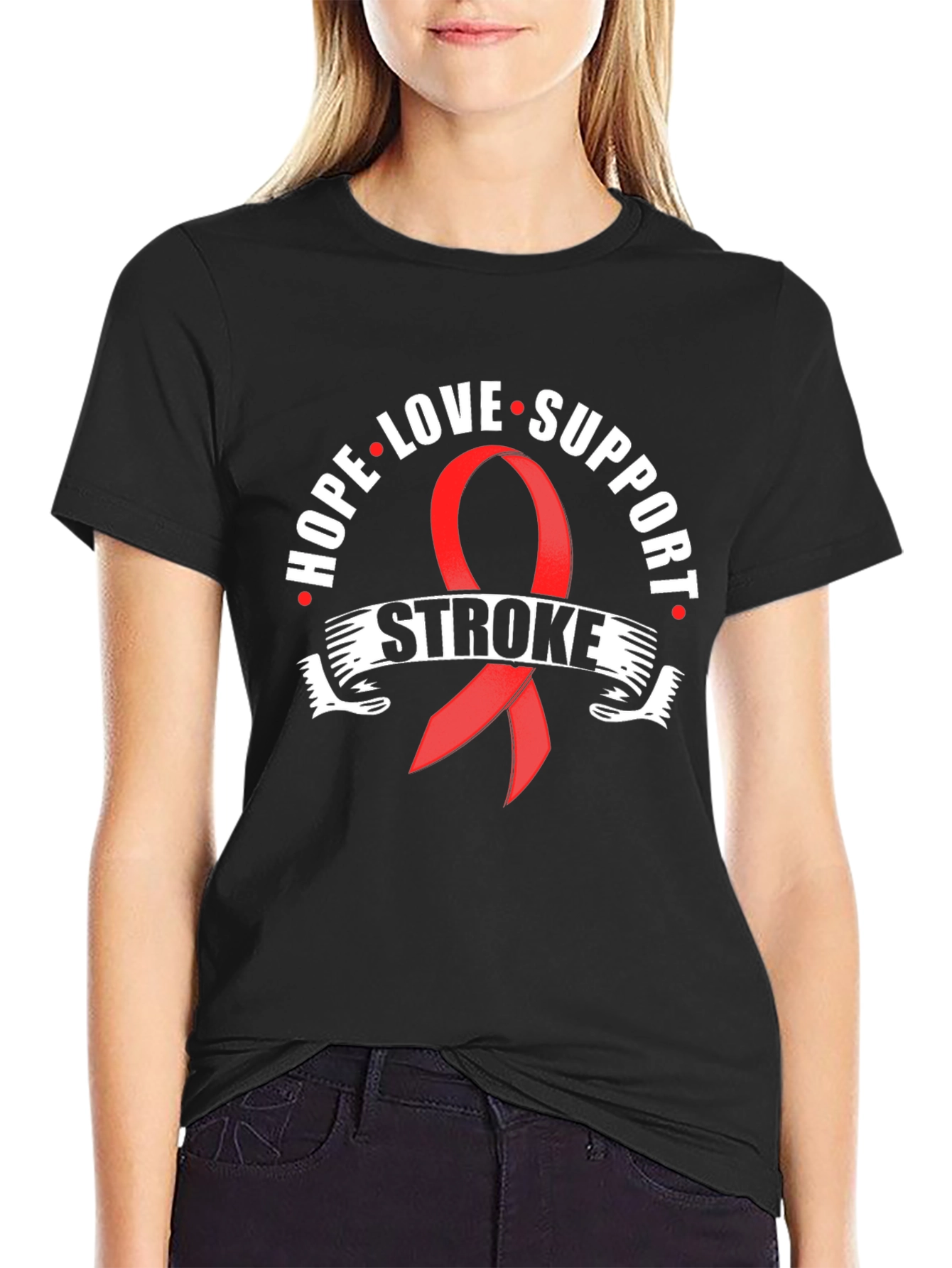 Stroke Awareness T-Shirt: Hope Love Support