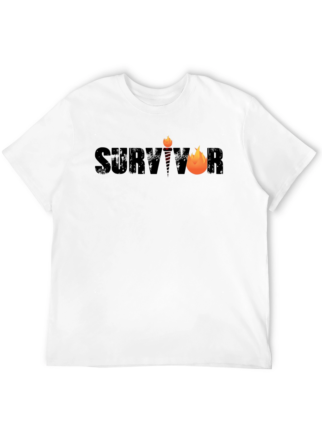 Survivor Graphic Tee - Black Cotton Blend T-Shirt