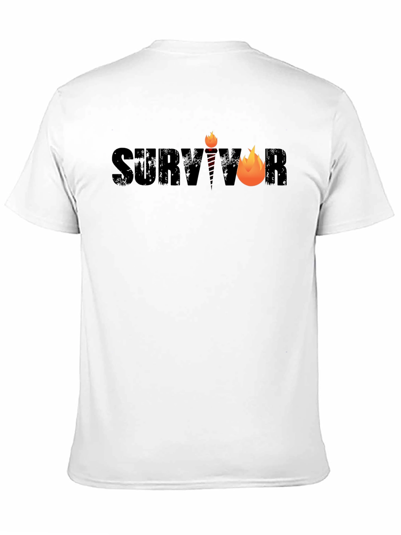 Survivor Graphic Tee - Black Cotton Blend T-Shirt