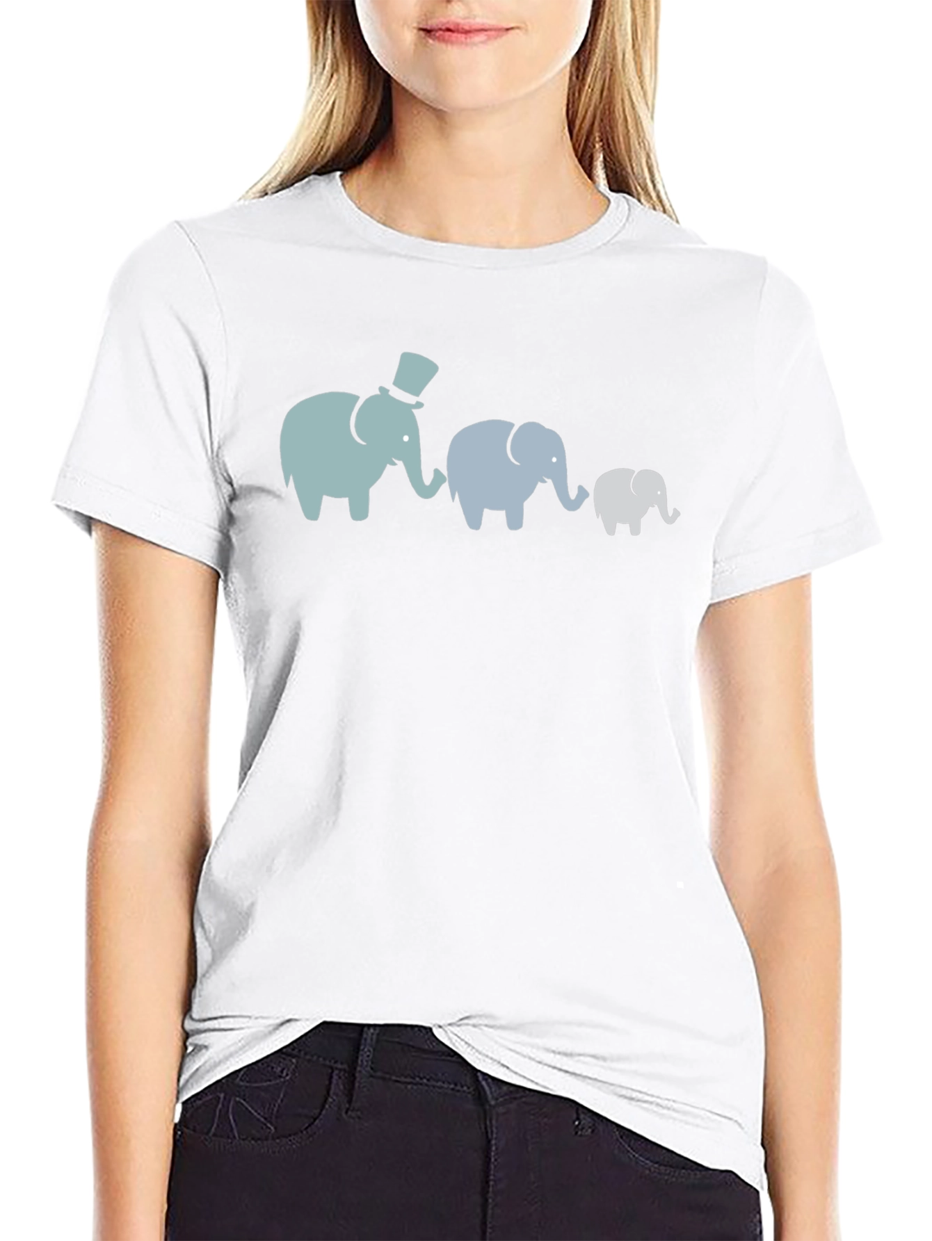 Elephant Family T-Shirt - Black Cotton Tee