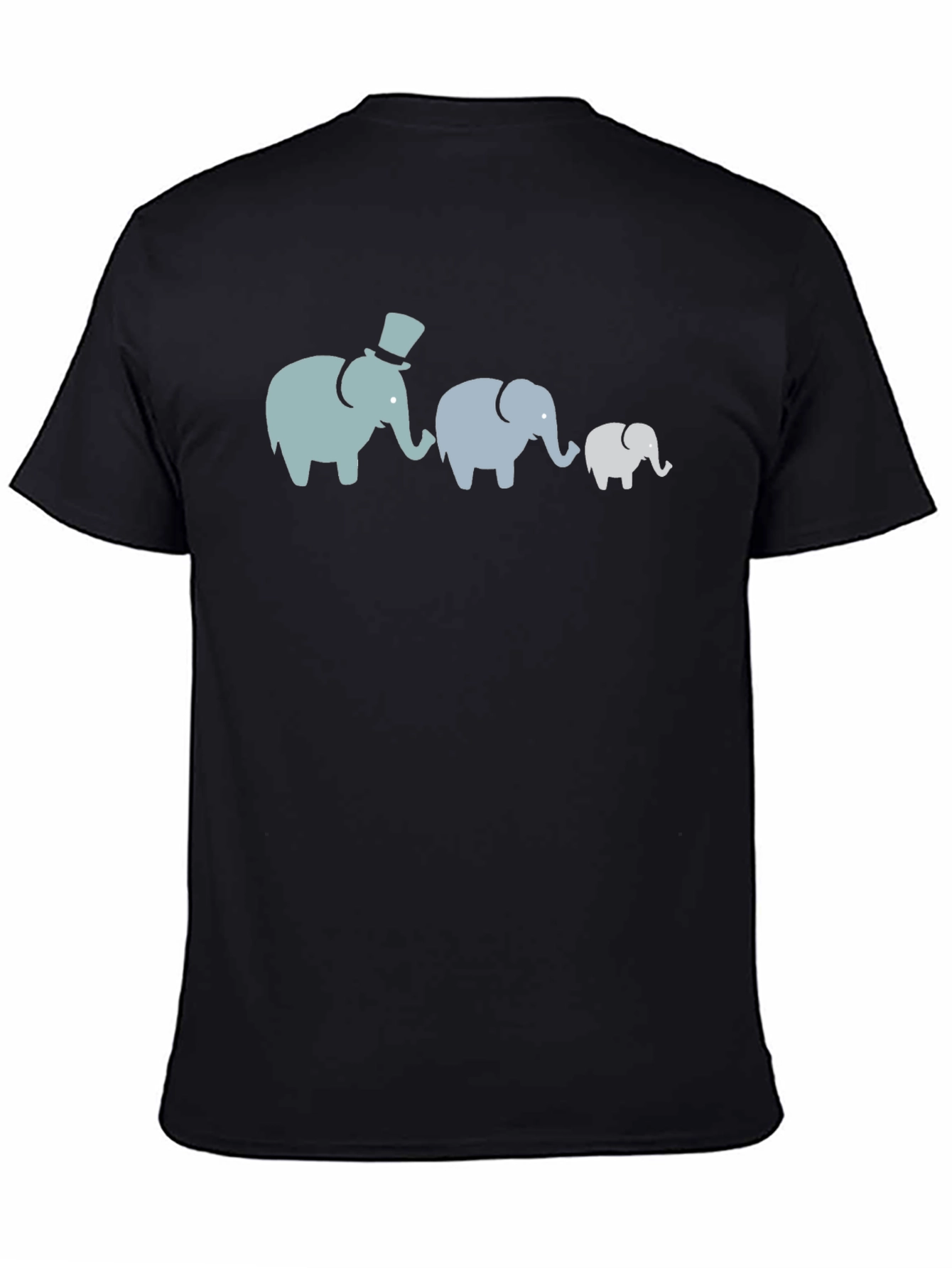 Elephant Family T-Shirt - Black Cotton Tee
