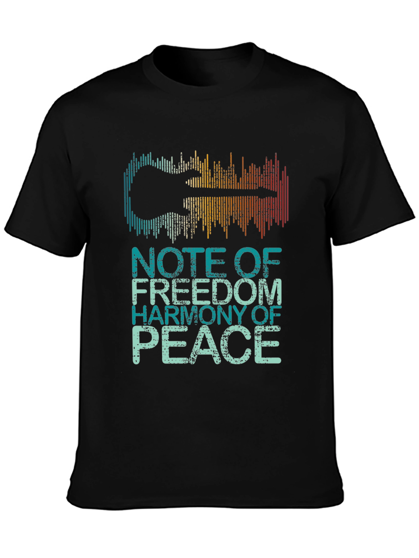 Guitar Soundwave Graphic Tee - Freedom Harmony Peace