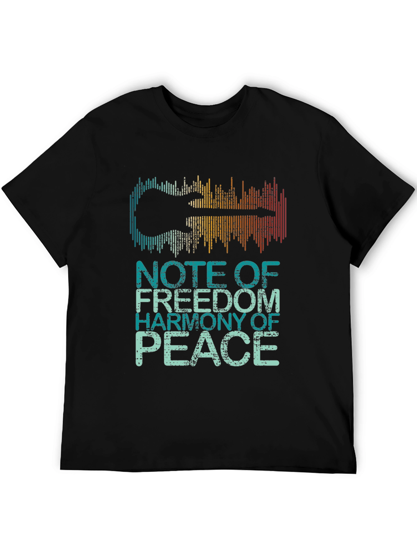 Guitar Soundwave Graphic Tee - Freedom Harmony Peace