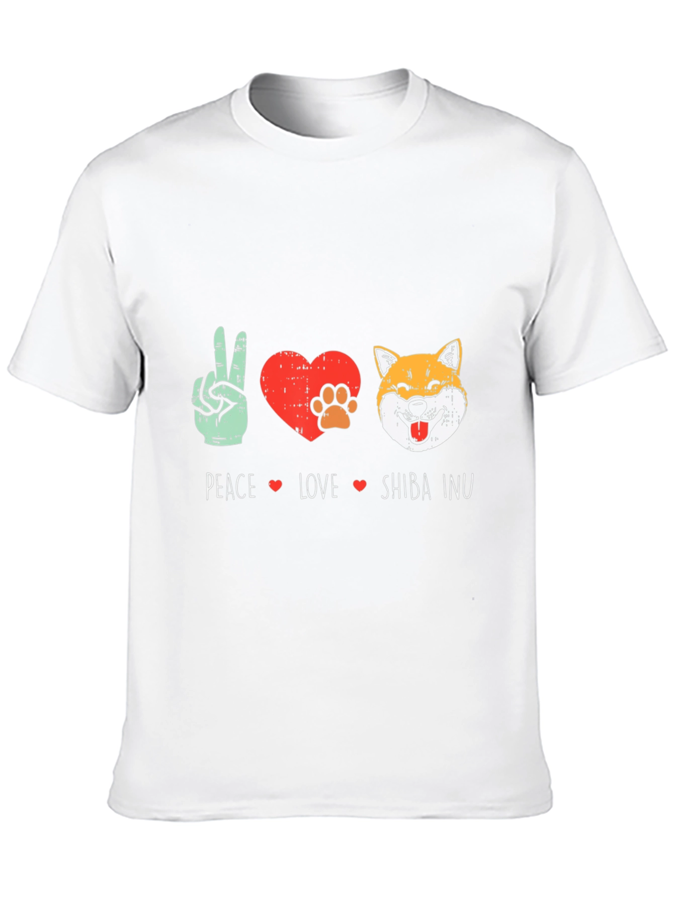 Peace Love Shiba Inu T-Shirt - Black