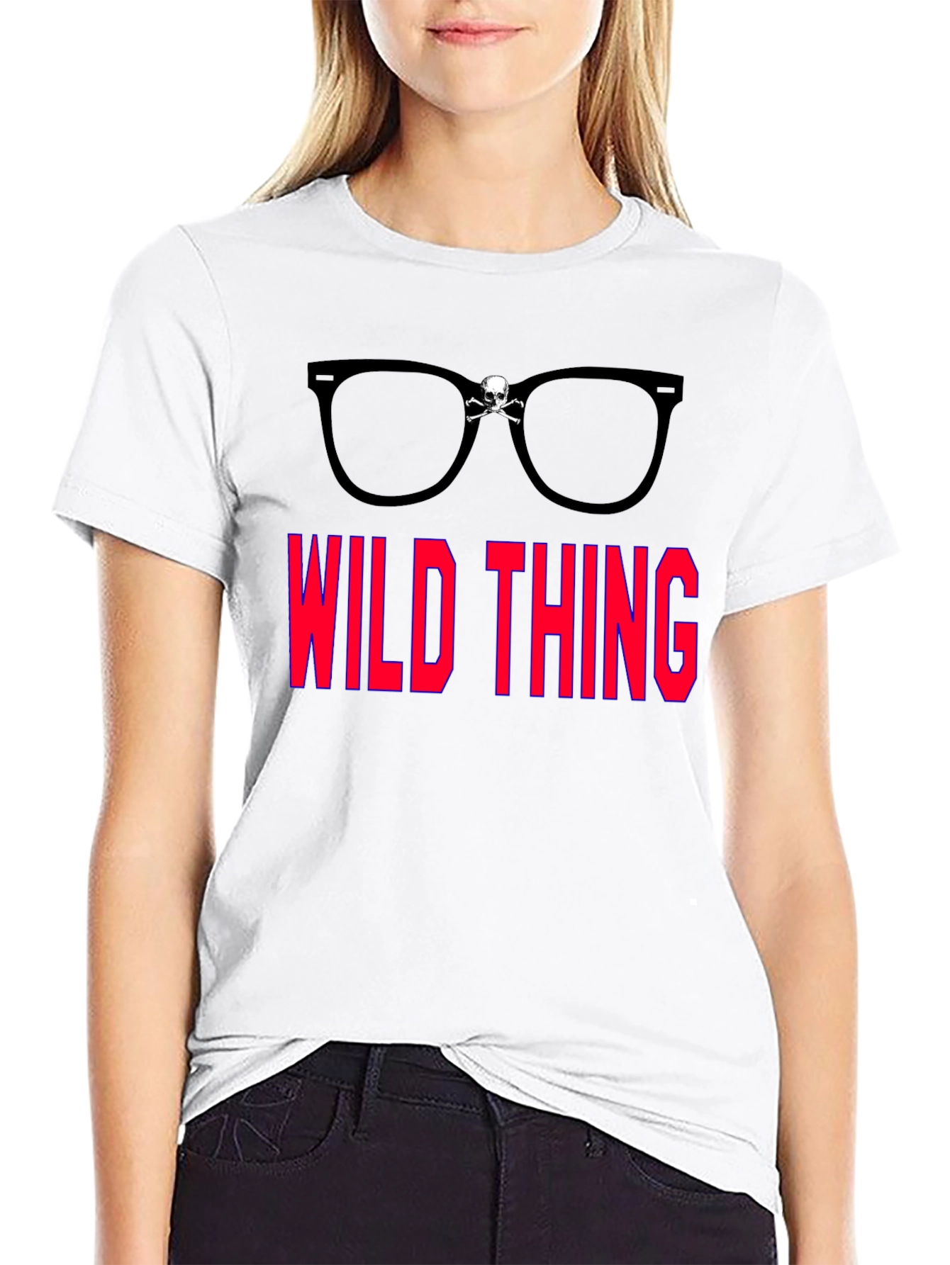 Wild Thing Skull Glasses Graphic T-Shirt