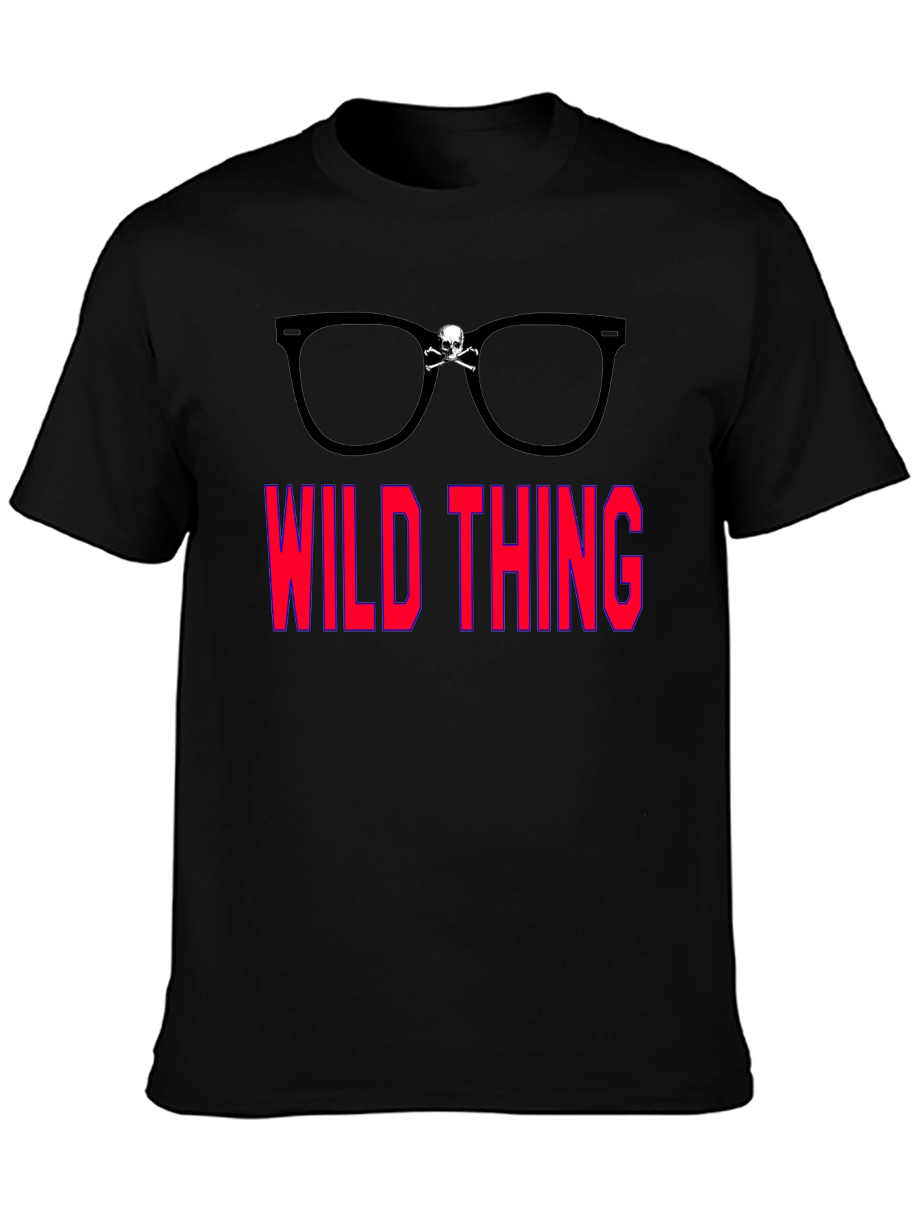 Wild Thing Skull Glasses Graphic T-Shirt