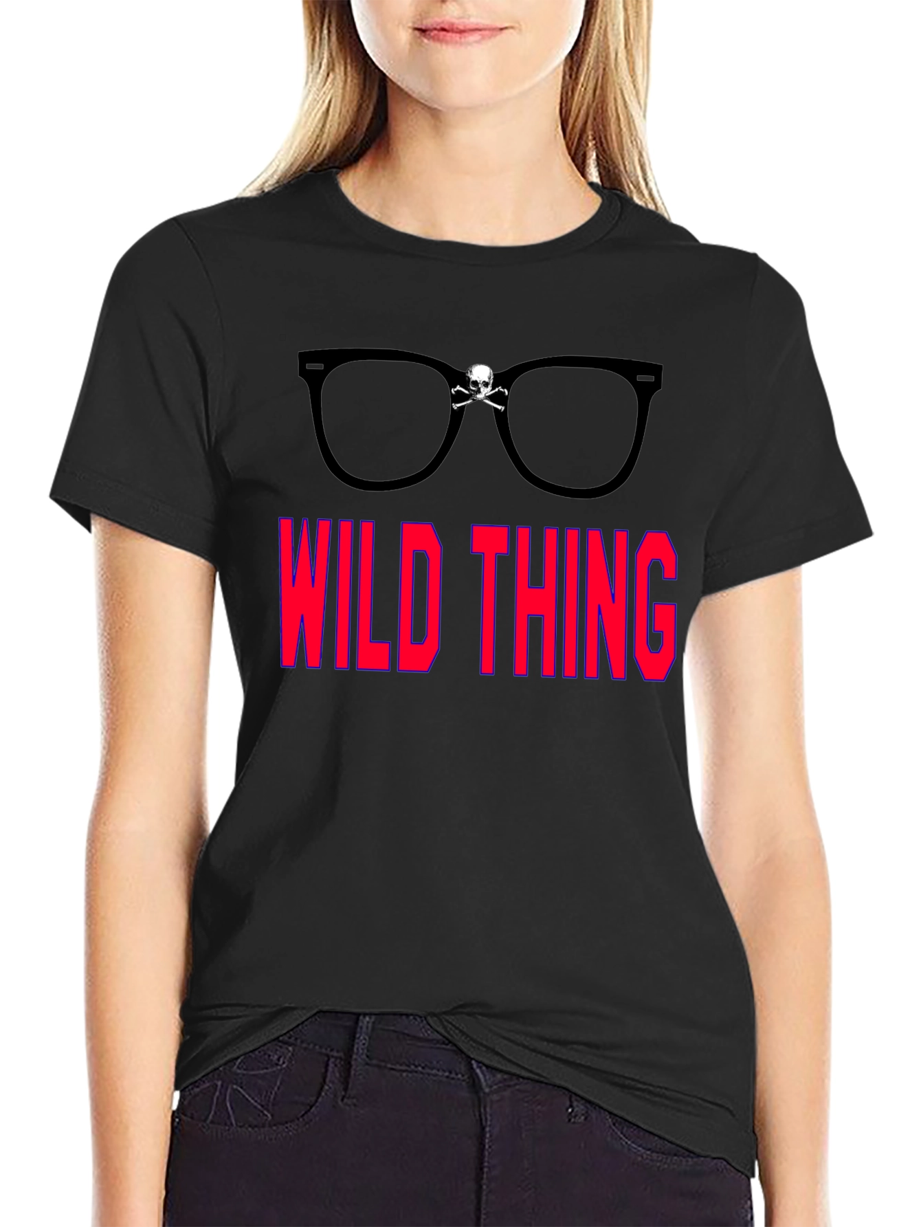 Wild Thing Skull Glasses Graphic T-Shirt