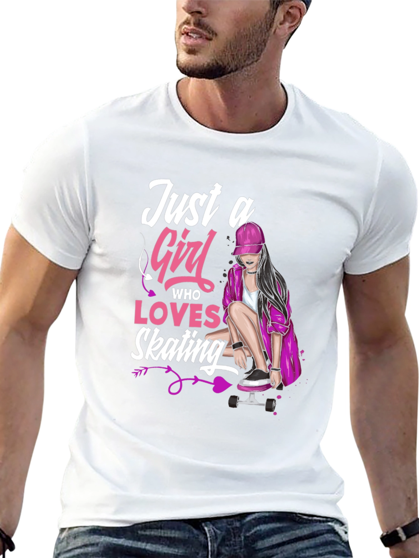 Just A Girl Who Loves Skating Graphic Tee