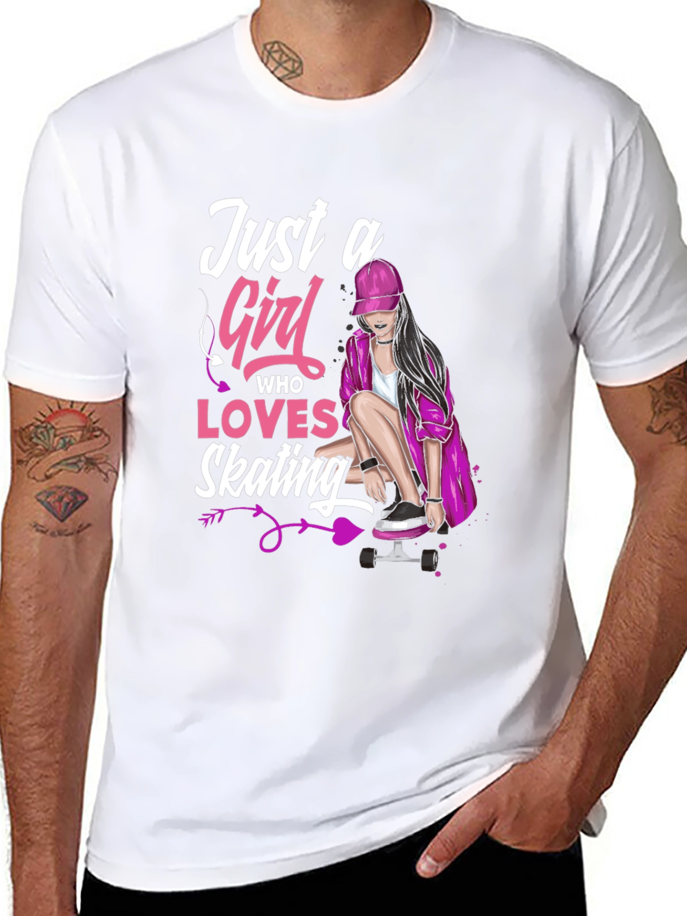 Just A Girl Who Loves Skating Graphic Tee