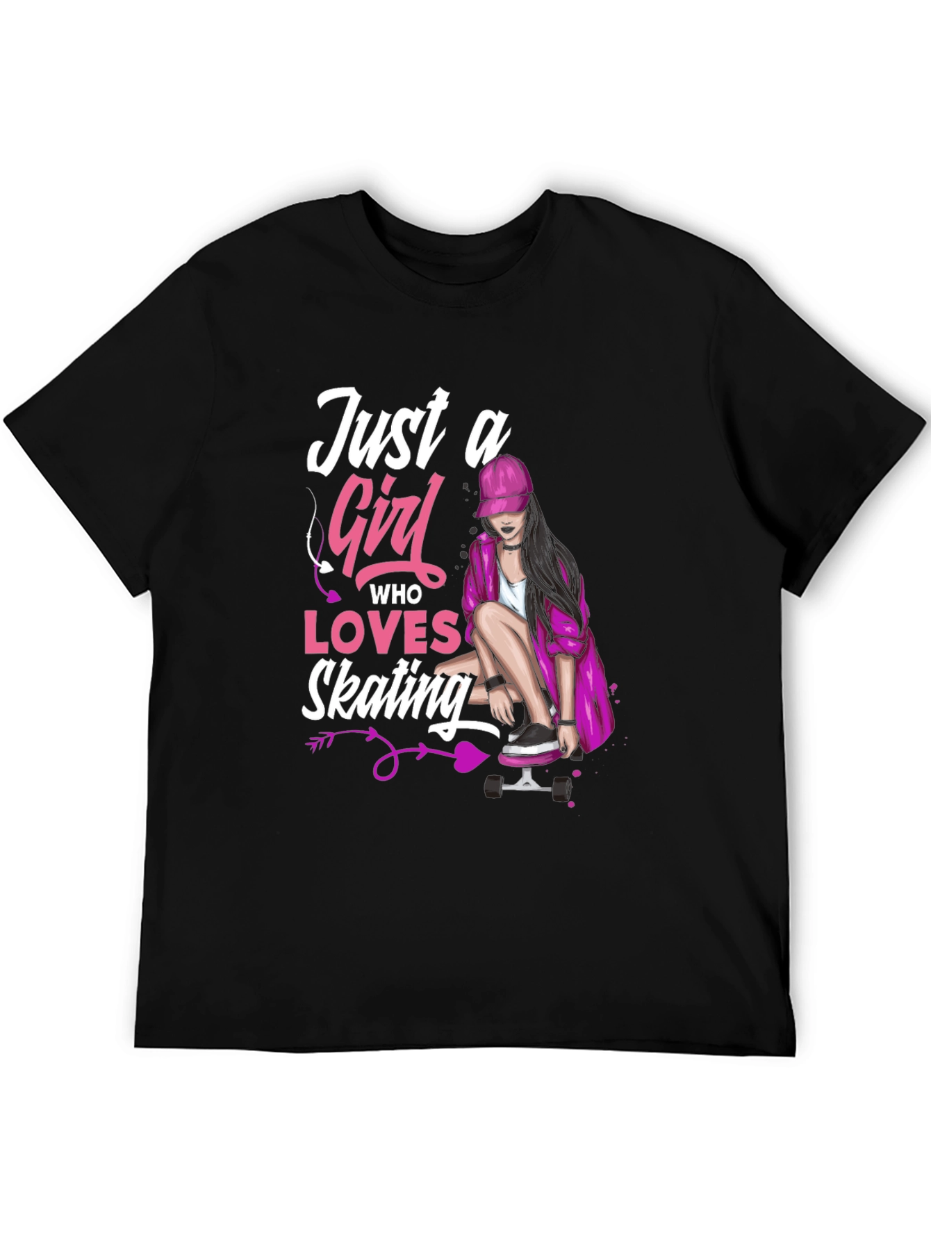 Just A Girl Who Loves Skating Graphic Tee