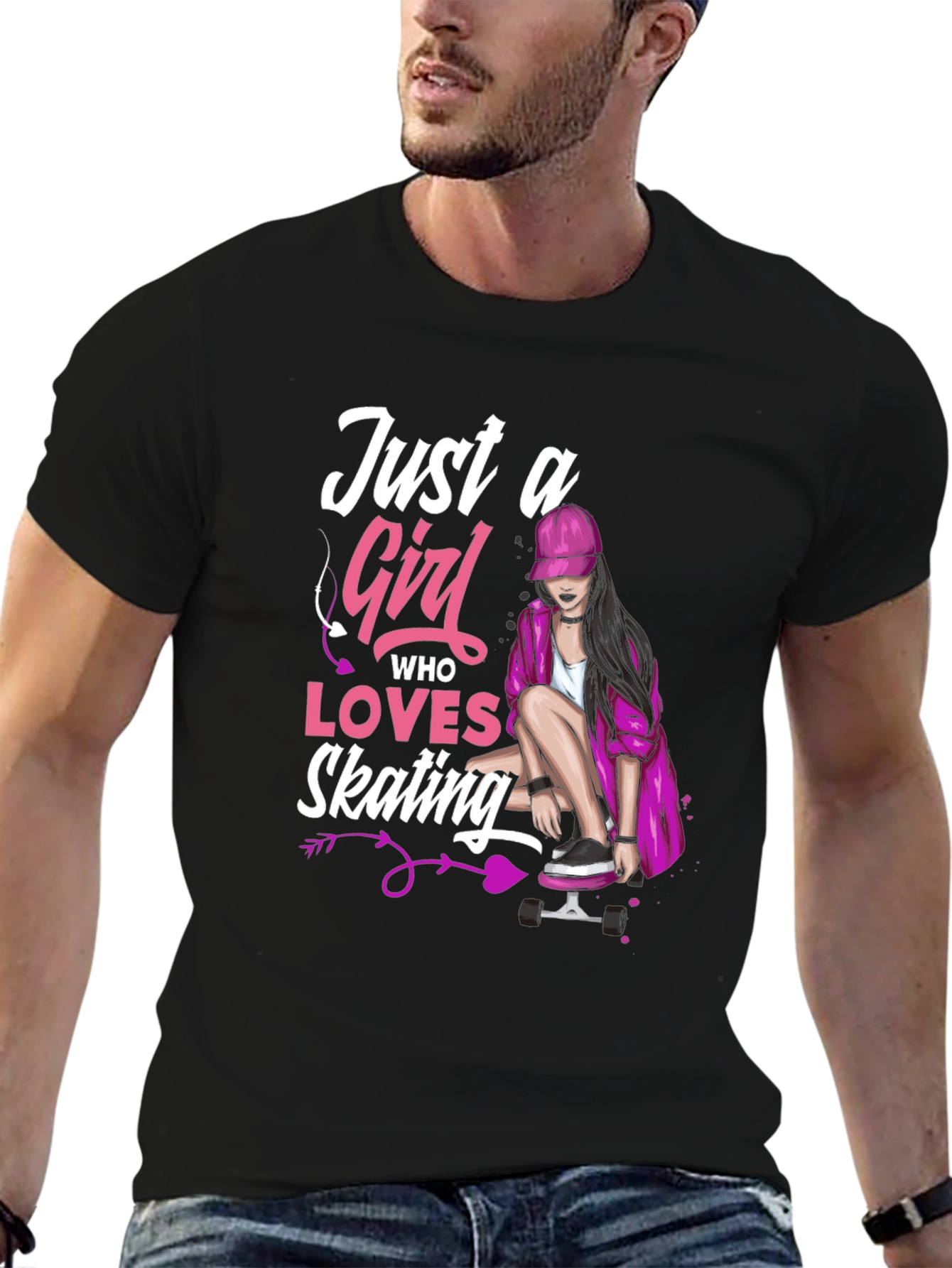 Just A Girl Who Loves Skating Graphic Tee