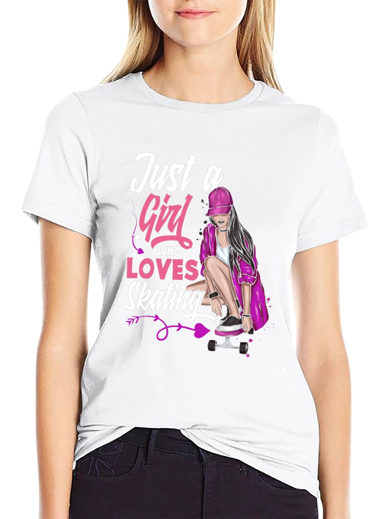 Just A Girl Who Loves Skating Graphic Tee