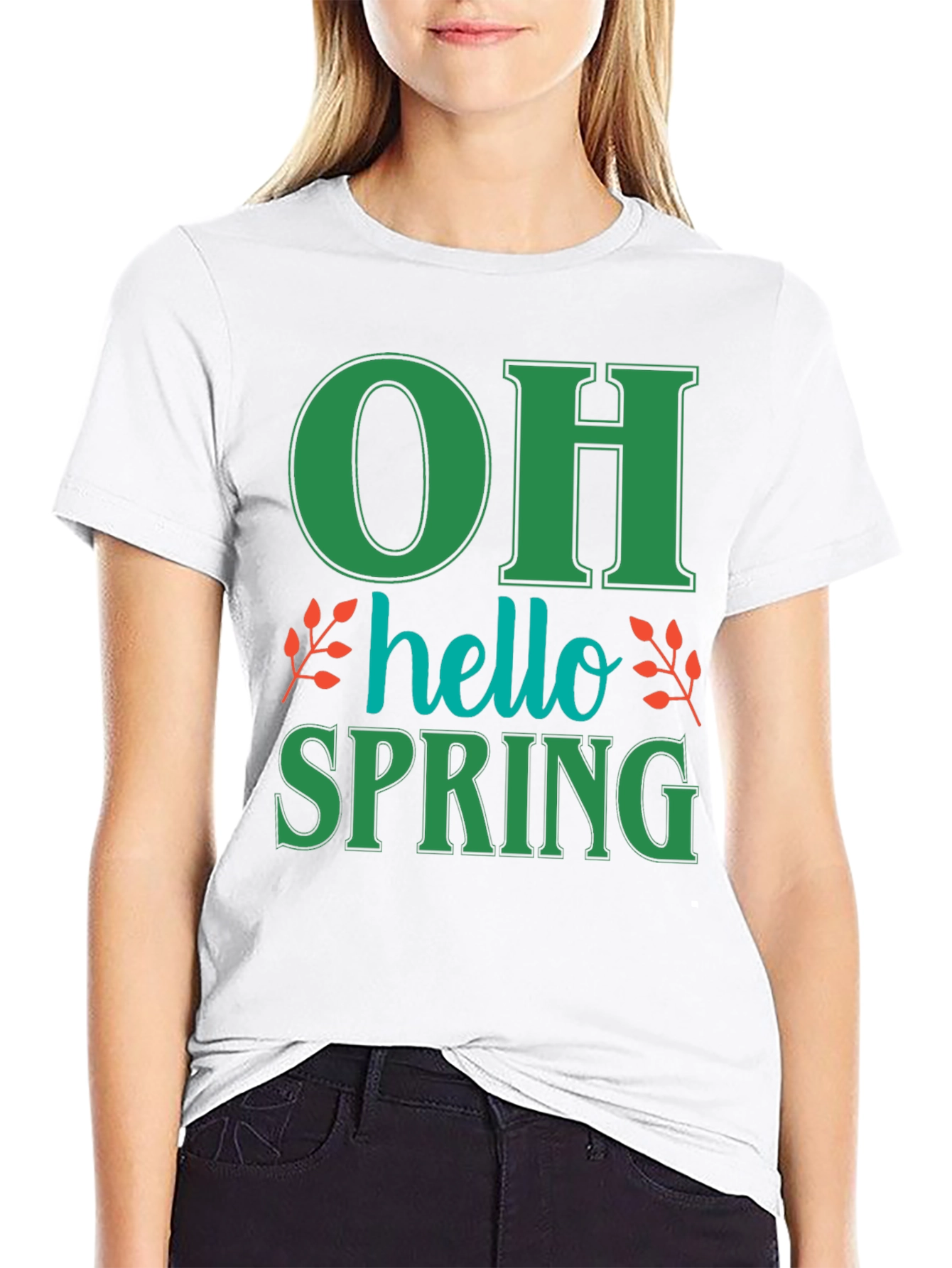 Oh Hello Spring T-Shirt - Green Graphic Tee