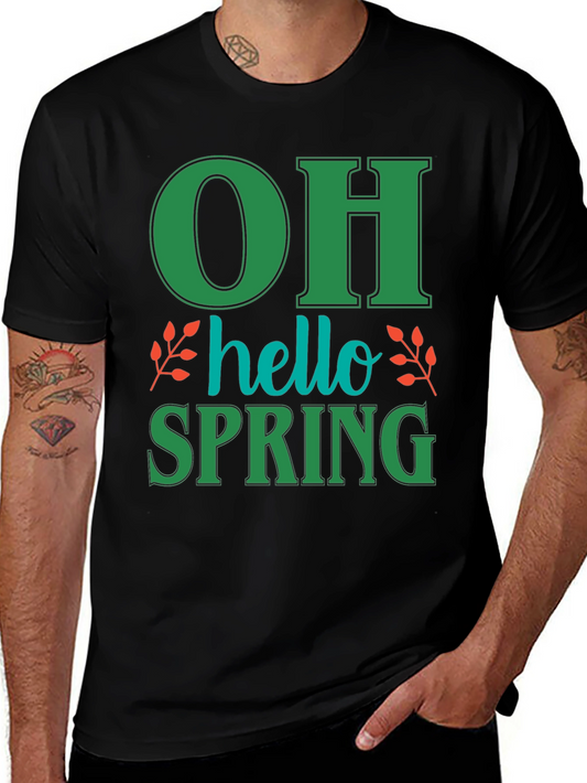 Oh Hello Spring T-Shirt - Green Graphic Tee