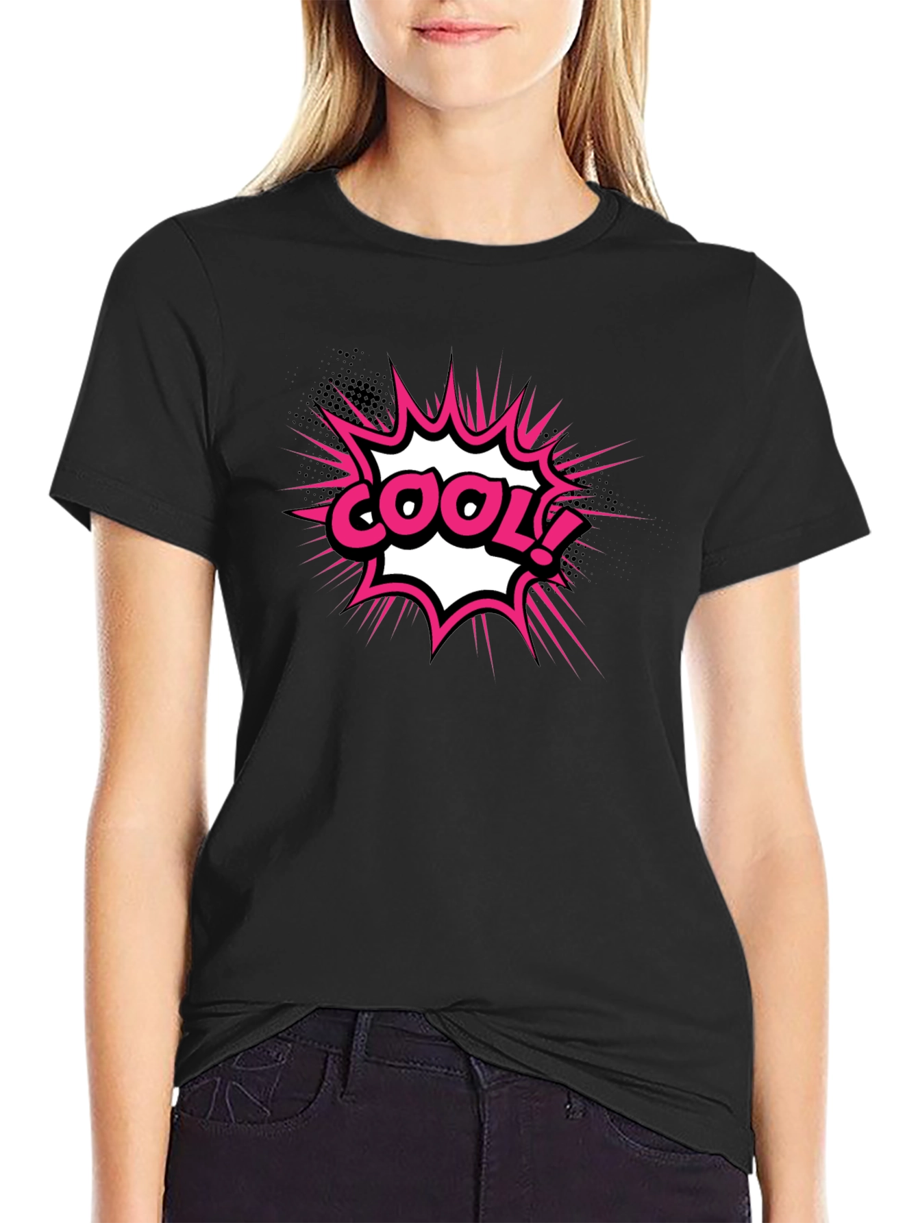 Cool Graphic T-Shirt - Black Comic Style Tee