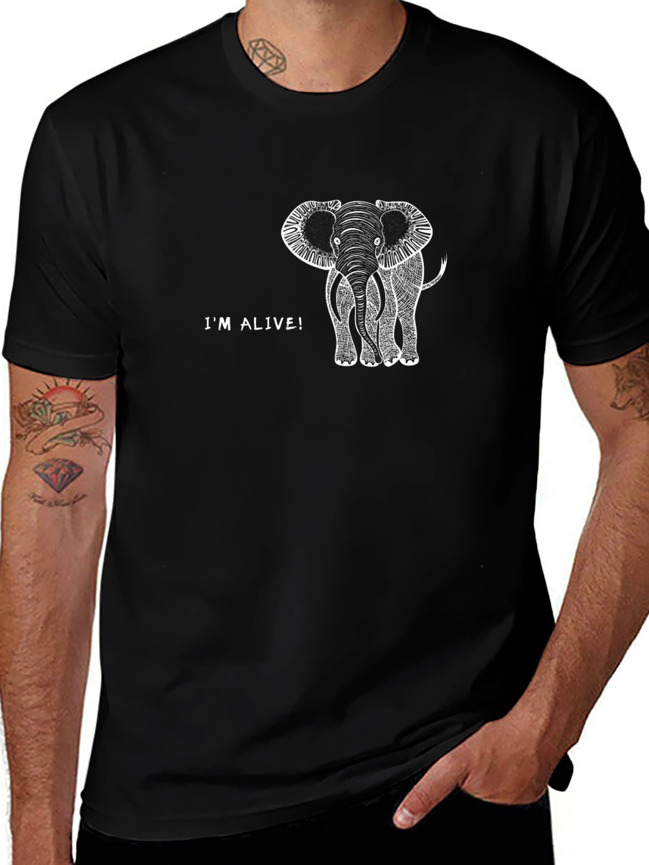Elephant Im Alive Graphic T-Shirt