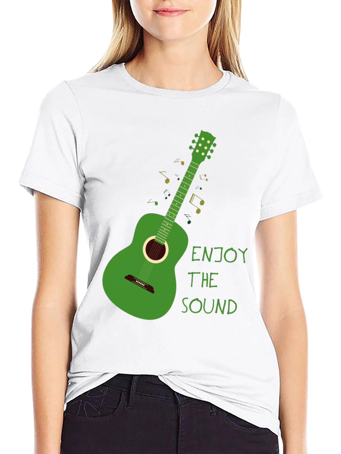 Green Guitar T-Shirt - Enjoy the Sound!