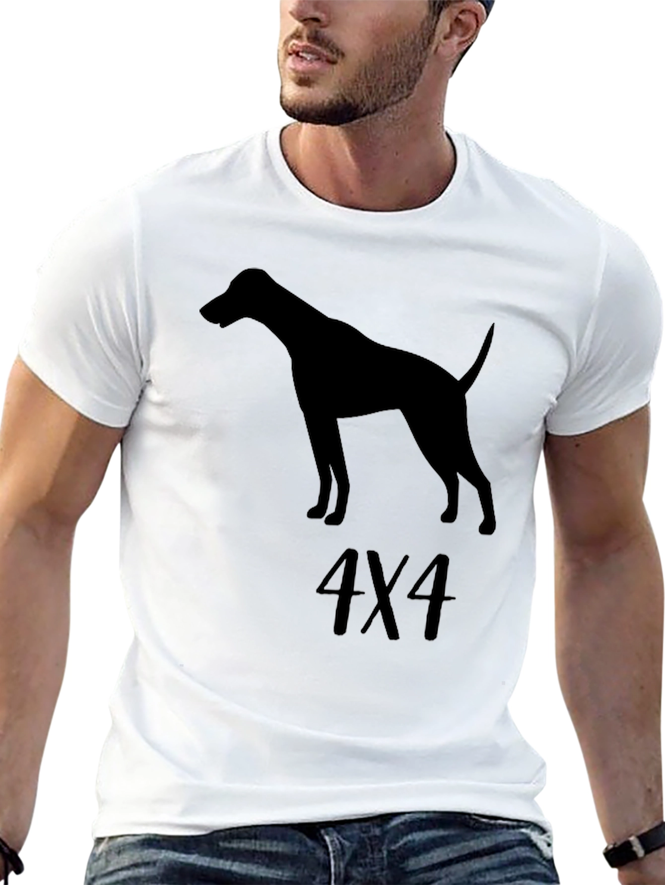 Dog 4X4 Graphic Tee - Stylish Mens Black T-Shirt