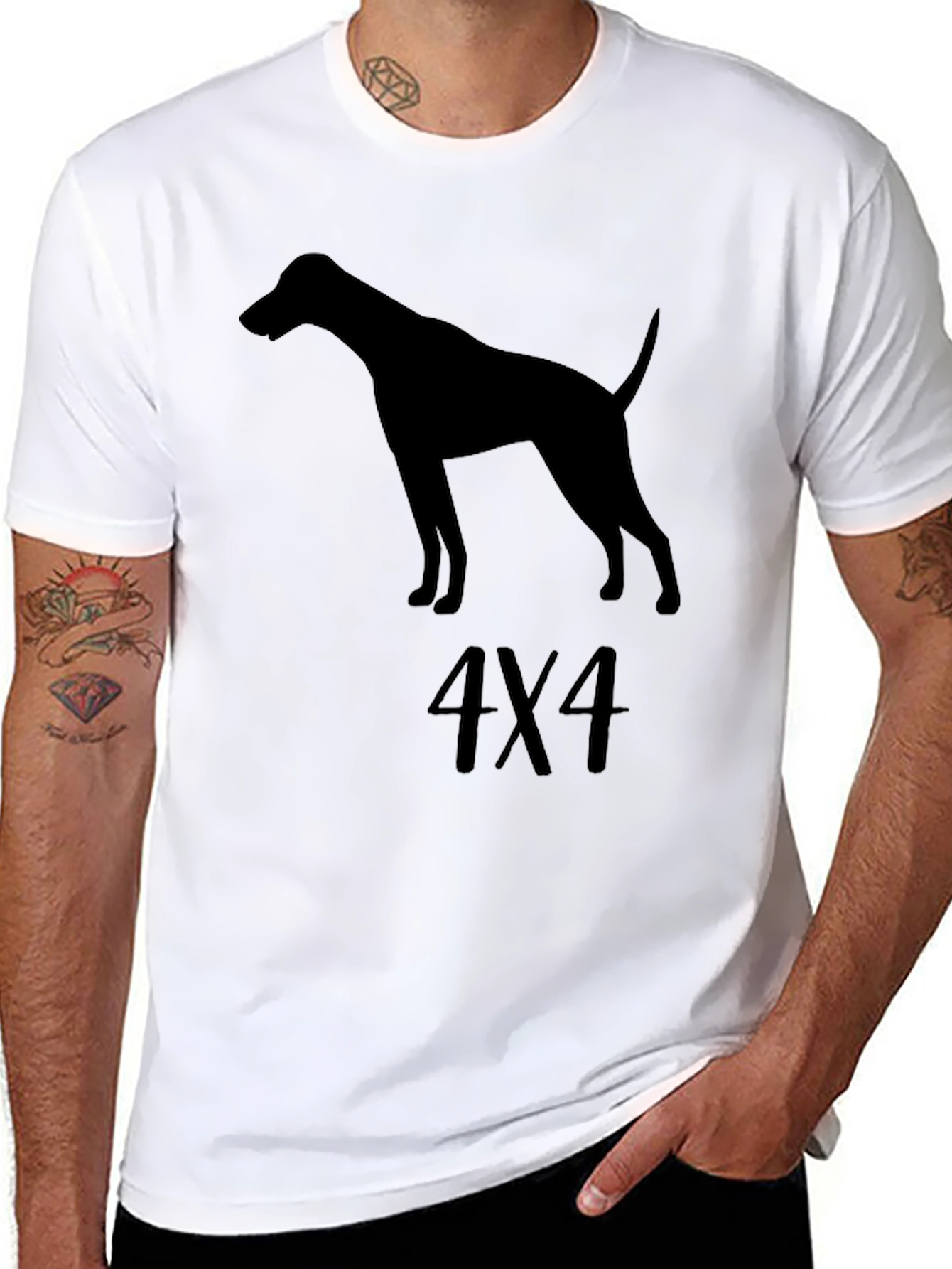 Dog 4X4 Graphic Tee - Stylish Mens Black T-Shirt