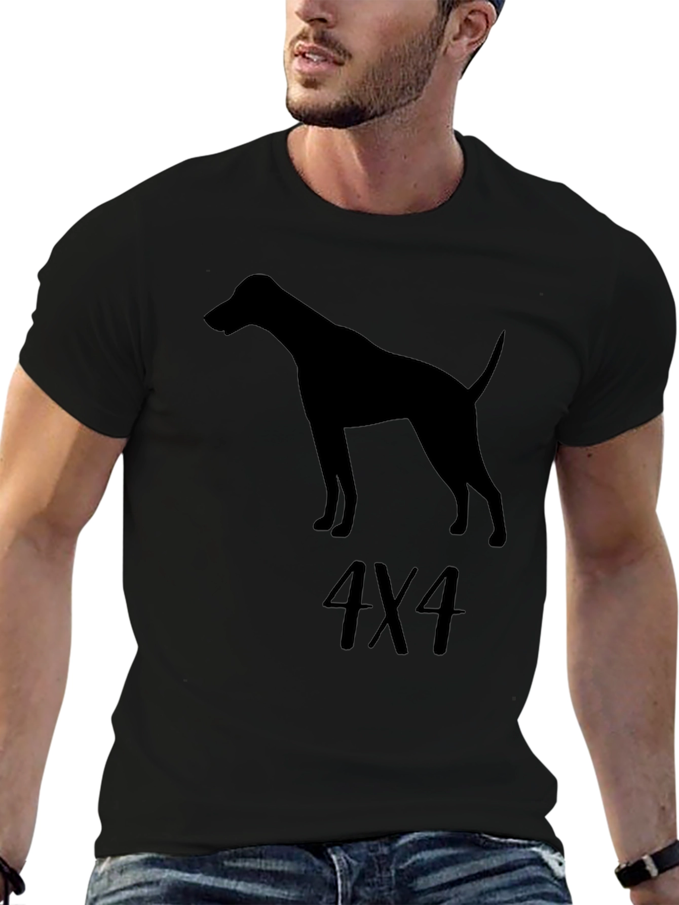 Dog 4X4 Graphic Tee - Stylish Mens Black T-Shirt