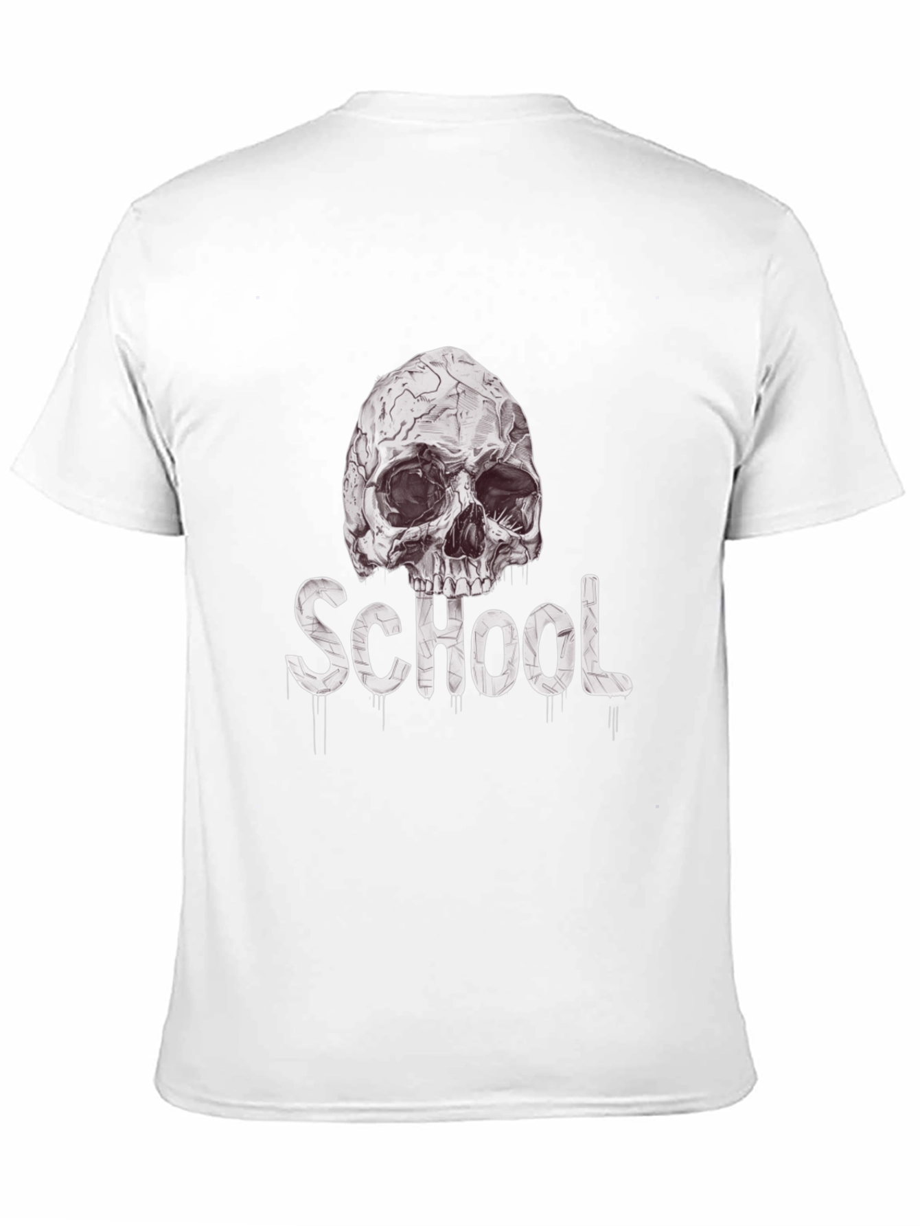 Skull School Graphic Tee - Black Cotton T-Shirt