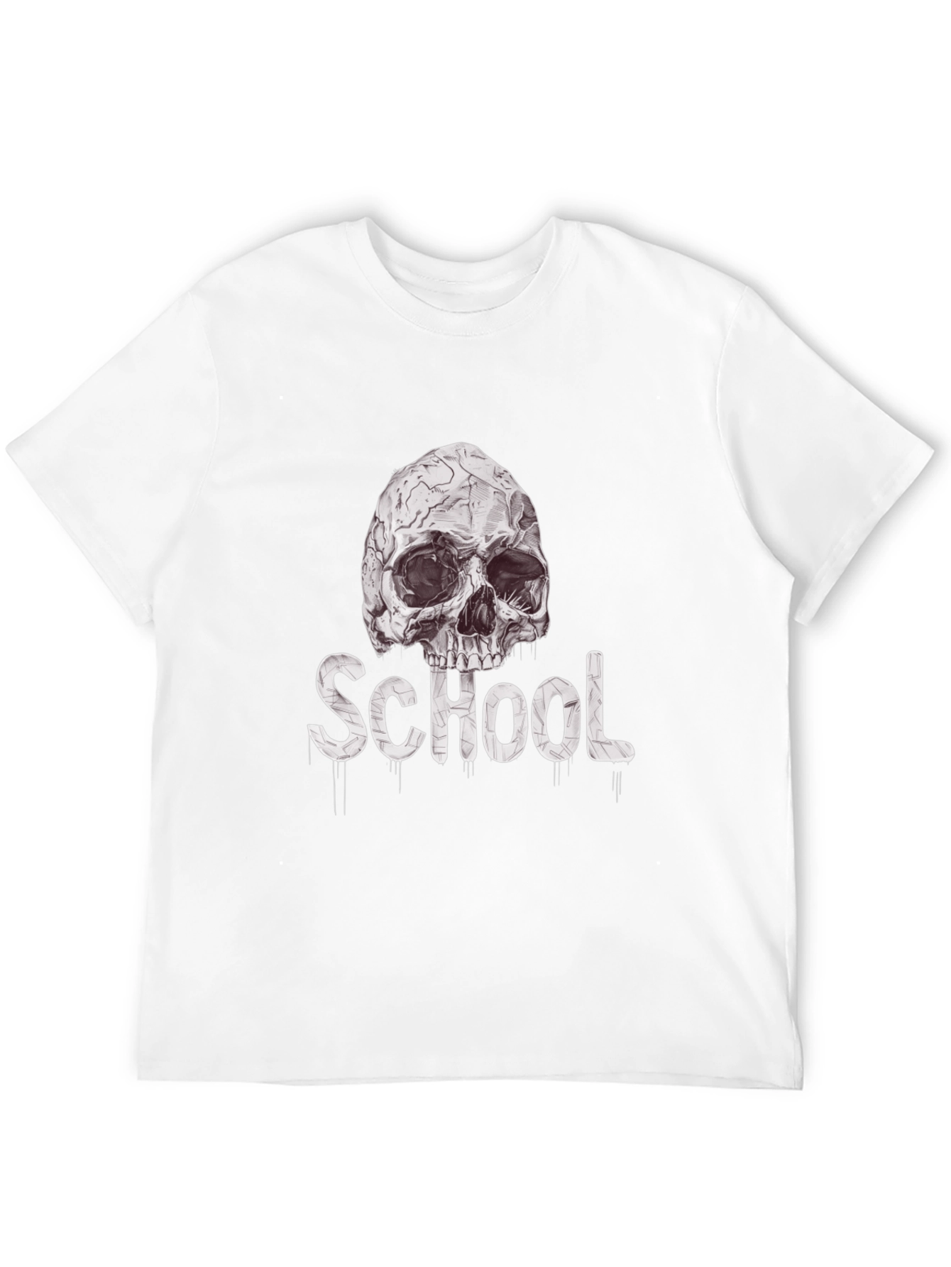 Skull School Graphic Tee - Black Cotton T-Shirt