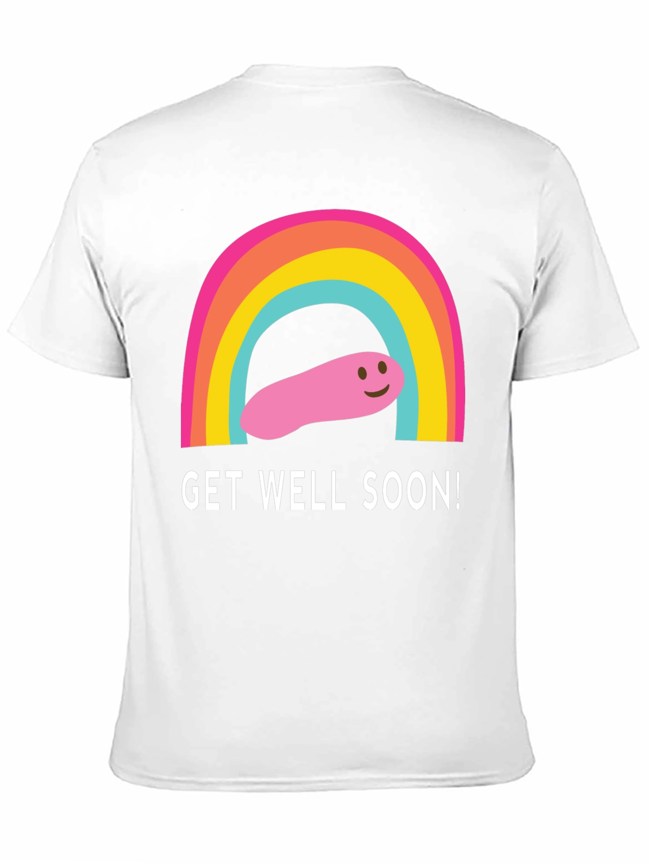 Get Well Soon Rainbow Worm Black T-Shirt
