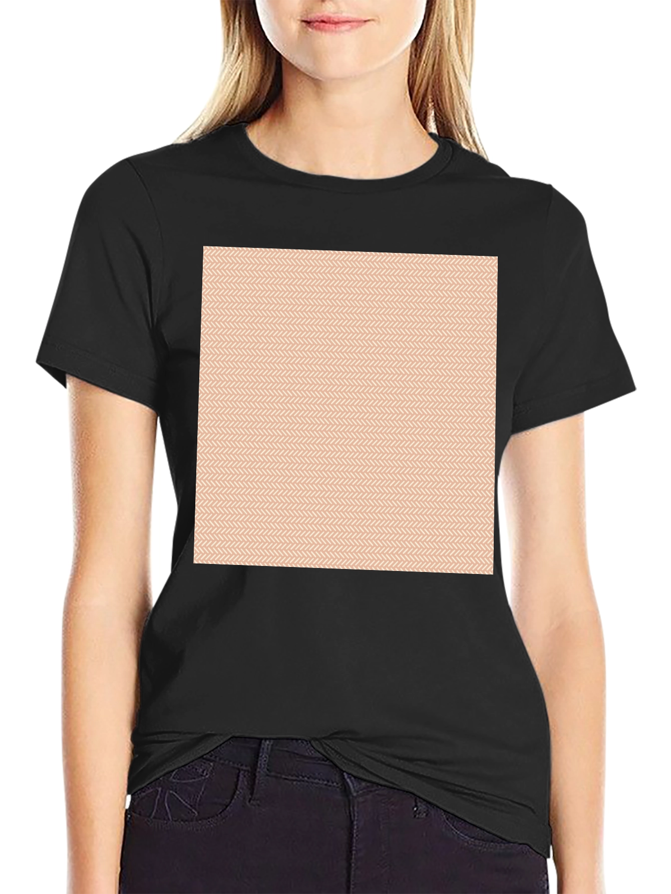 Stylish Black Tee with Geometric Pattern