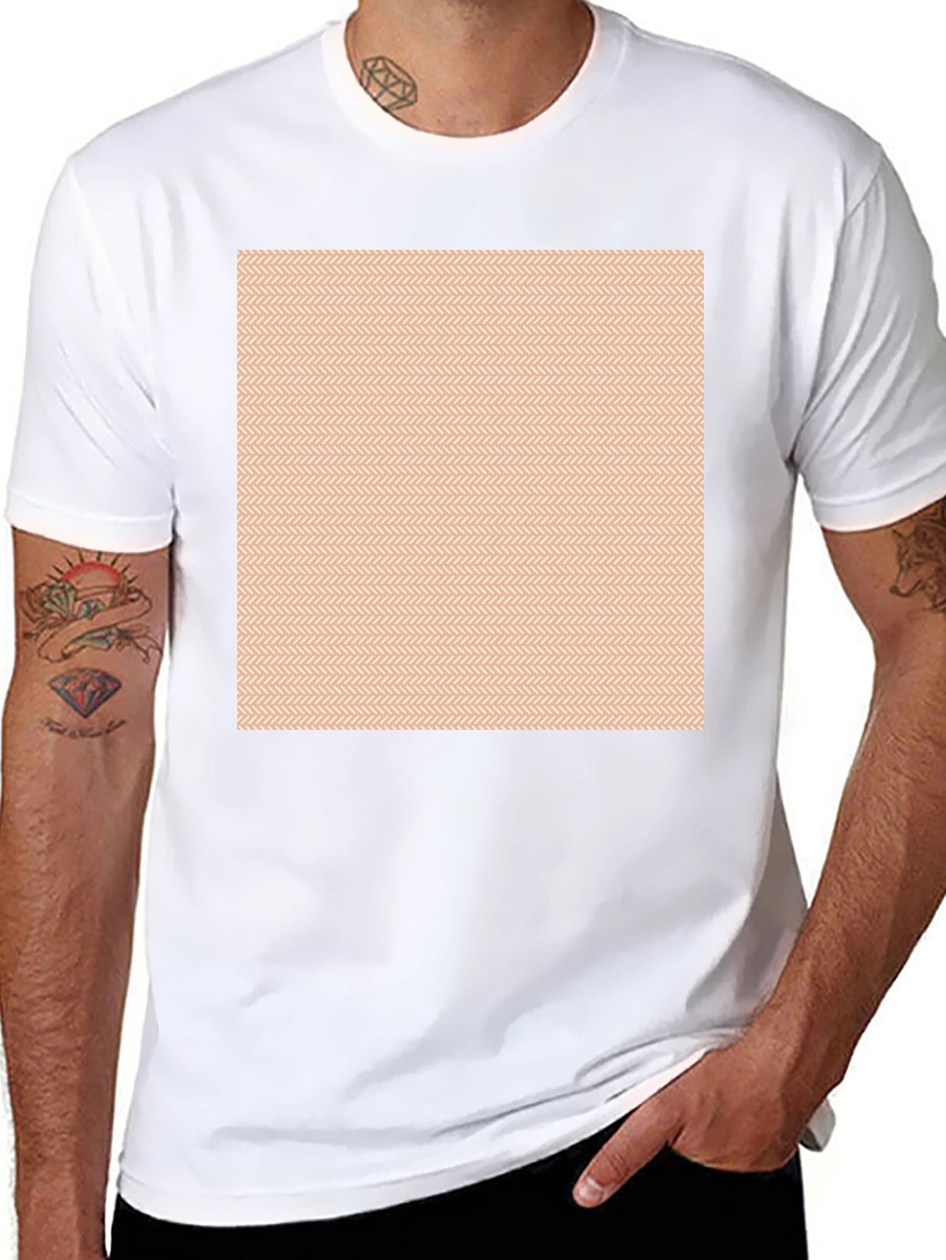 Stylish Black Tee with Geometric Pattern