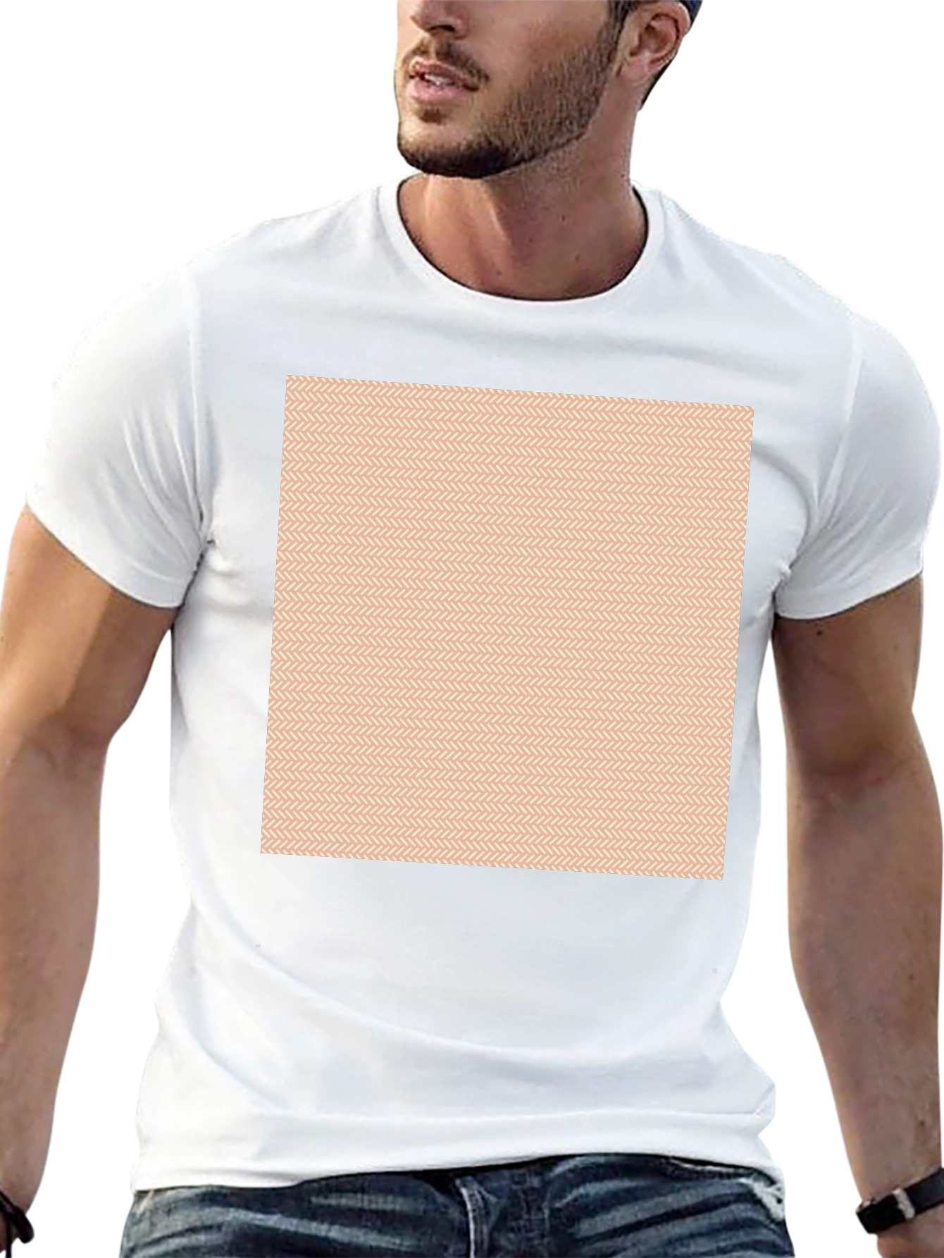 Stylish Black Tee with Geometric Pattern