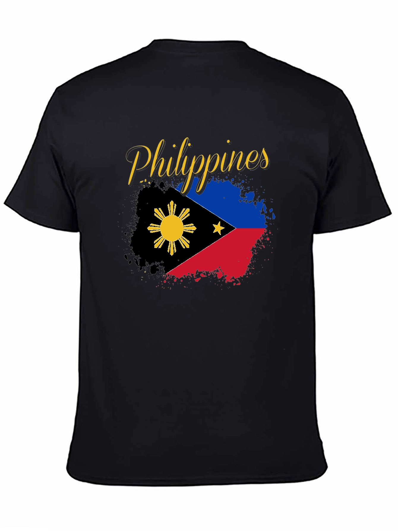 Philippines Flag Graphic Black T-Shirt