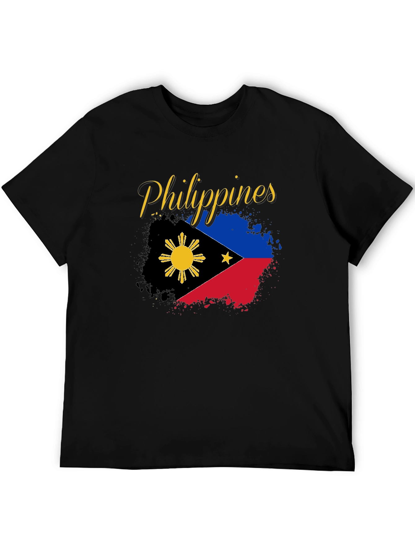 Philippines Flag Graphic Black T-Shirt