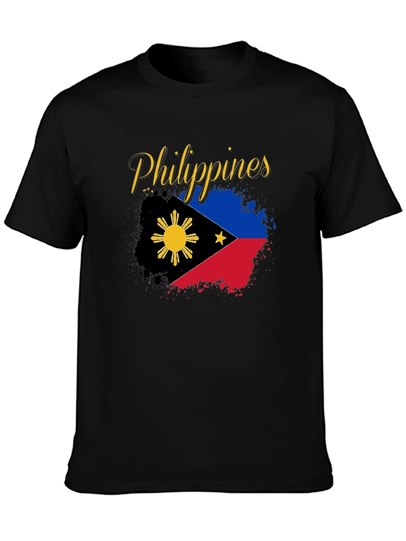 Philippines Flag Graphic Black T-Shirt