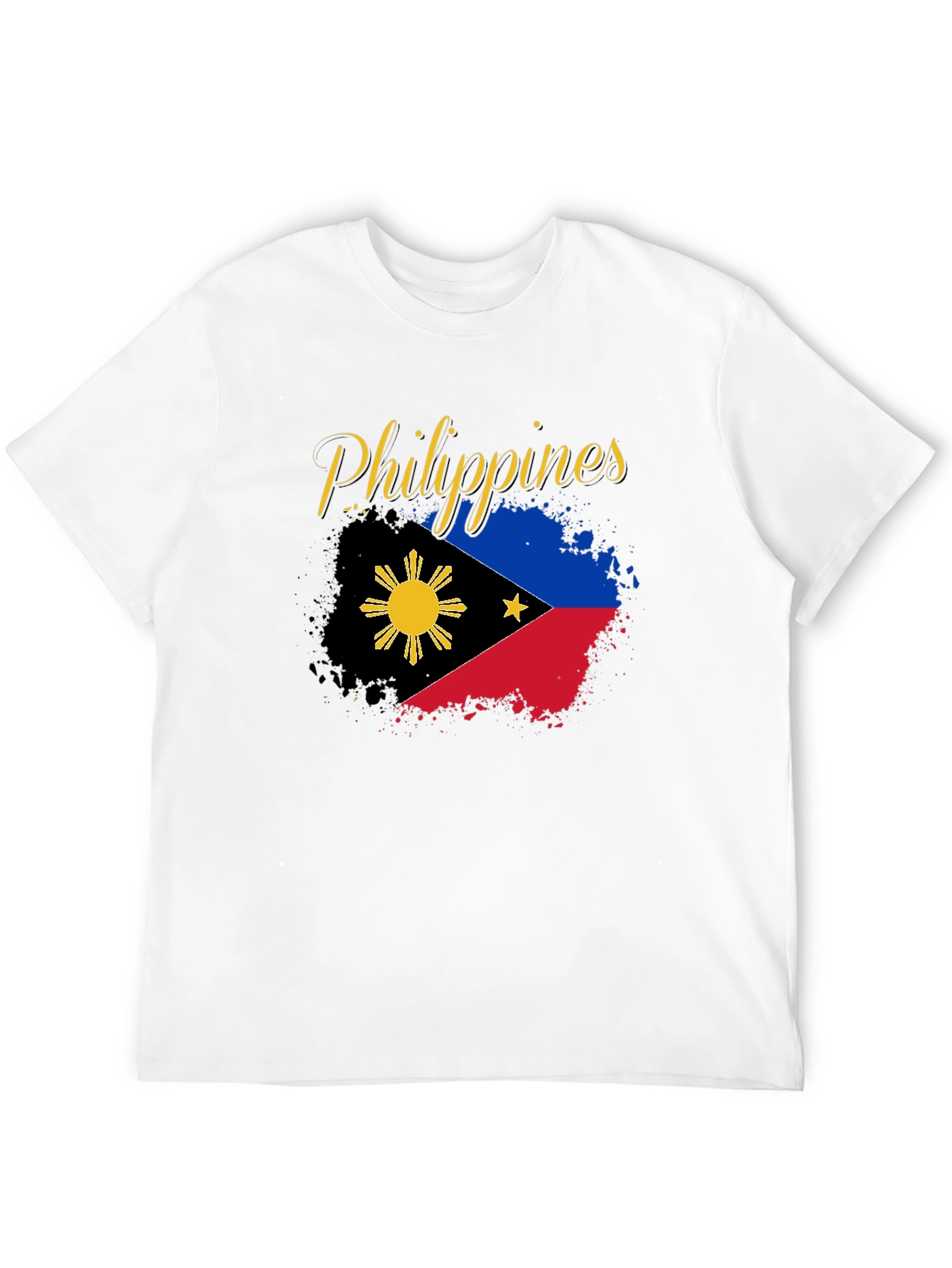 Philippines Flag Graphic Black T-Shirt