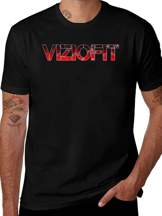 Viziofit Black Graphic Tee - Mens Fitness Shirt