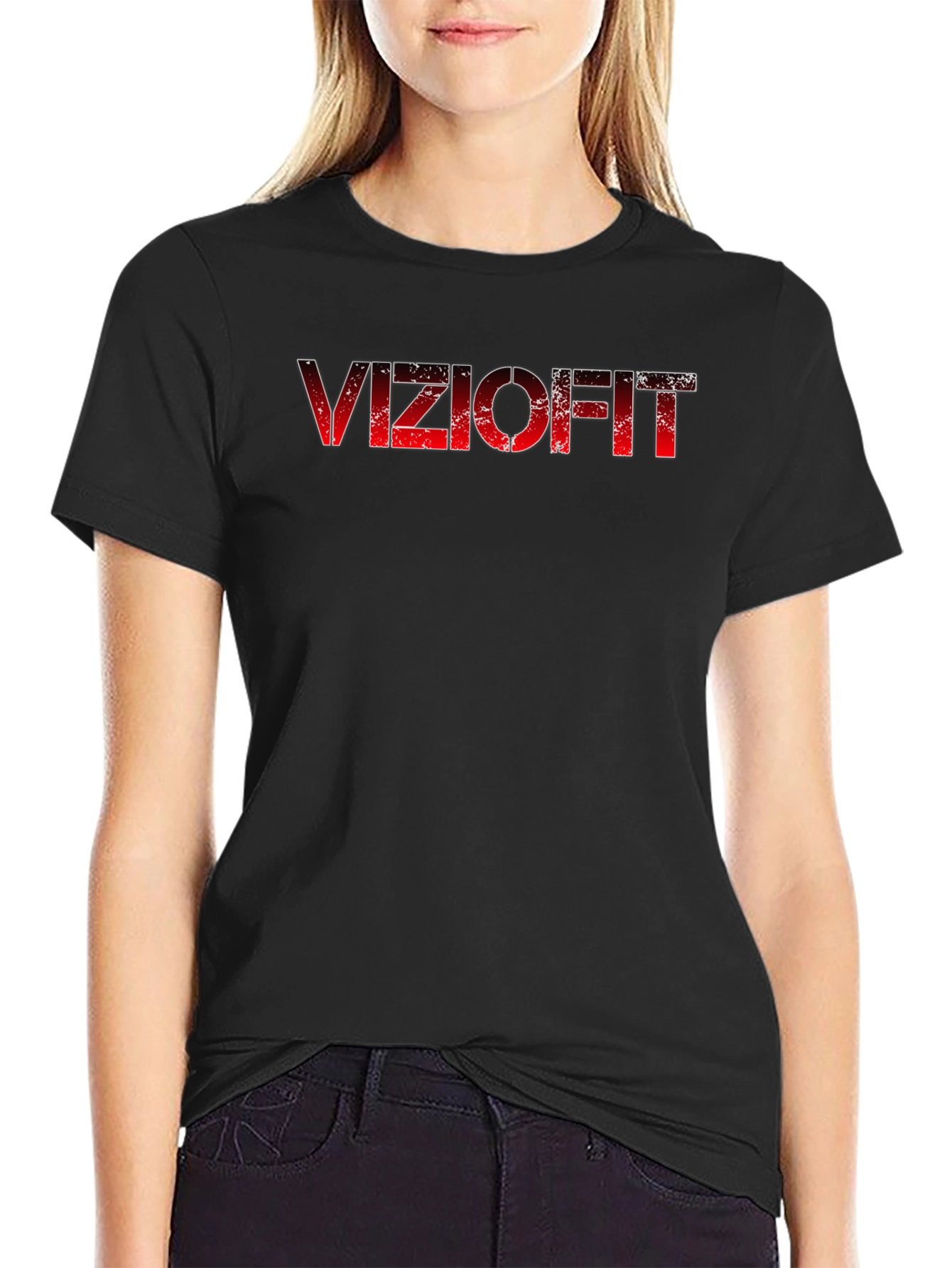 Viziofit Black Graphic Tee - Mens Fitness Shirt