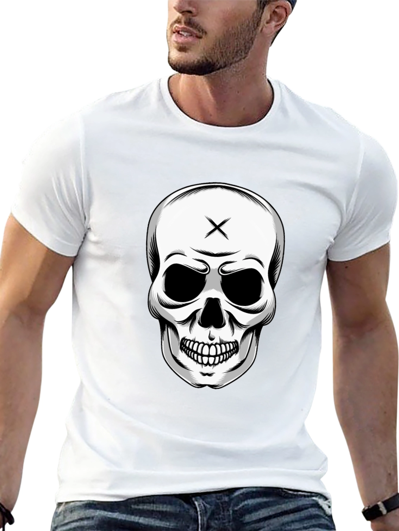 Skull Graphic T-Shirt - Edgy Black Tee