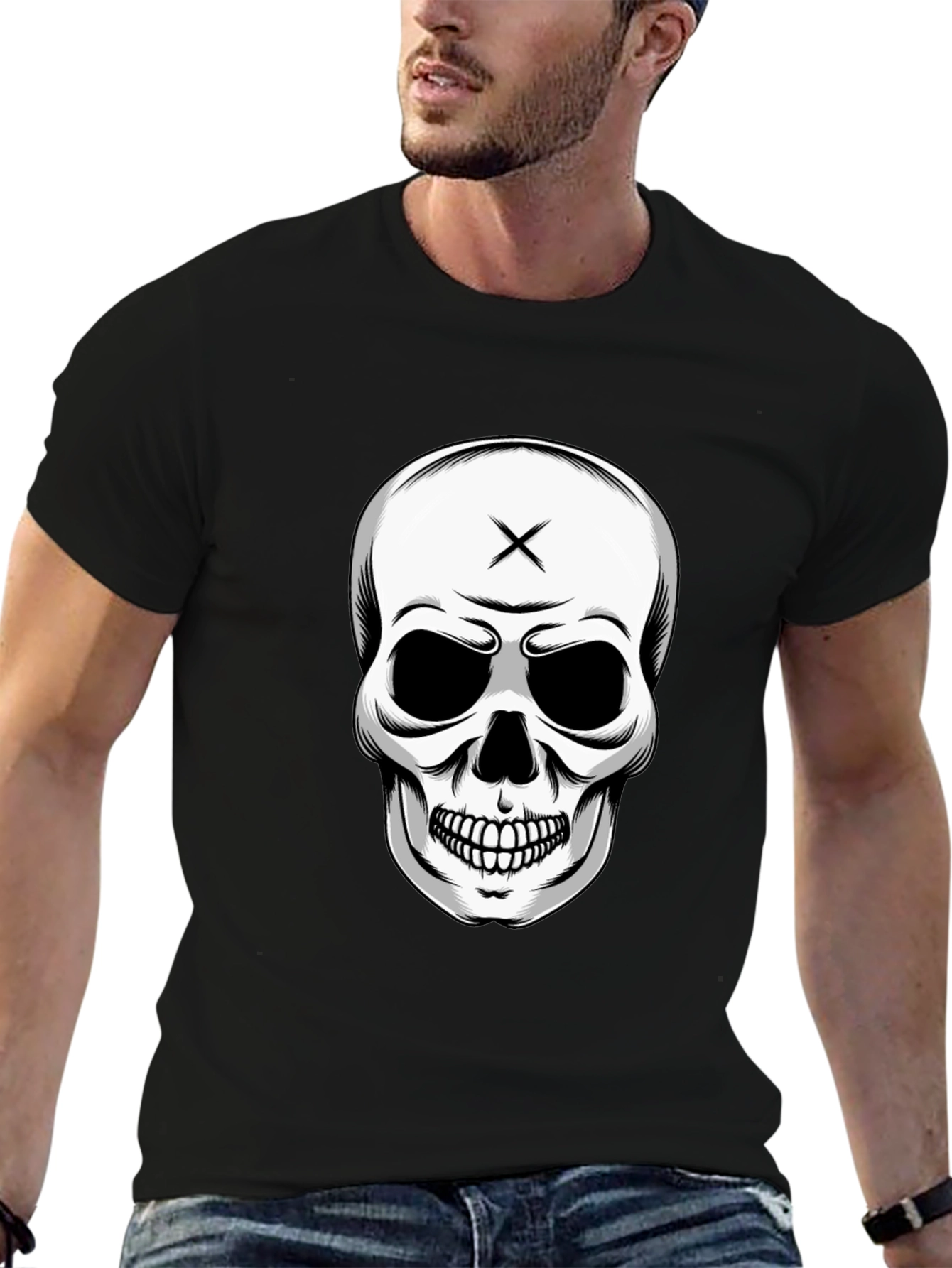 Skull Graphic T-Shirt - Edgy Black Tee