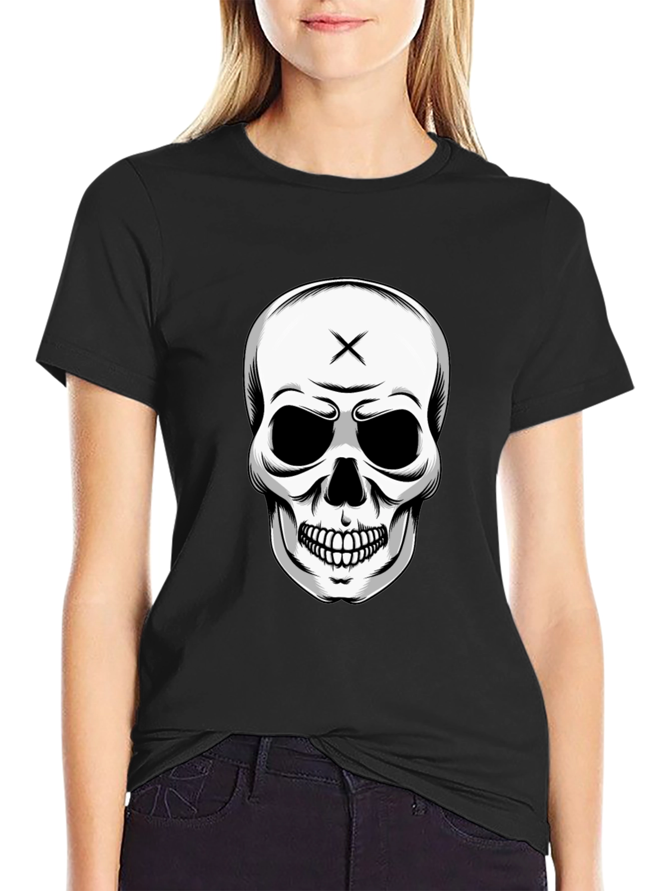 Skull Graphic T-Shirt - Edgy Black Tee