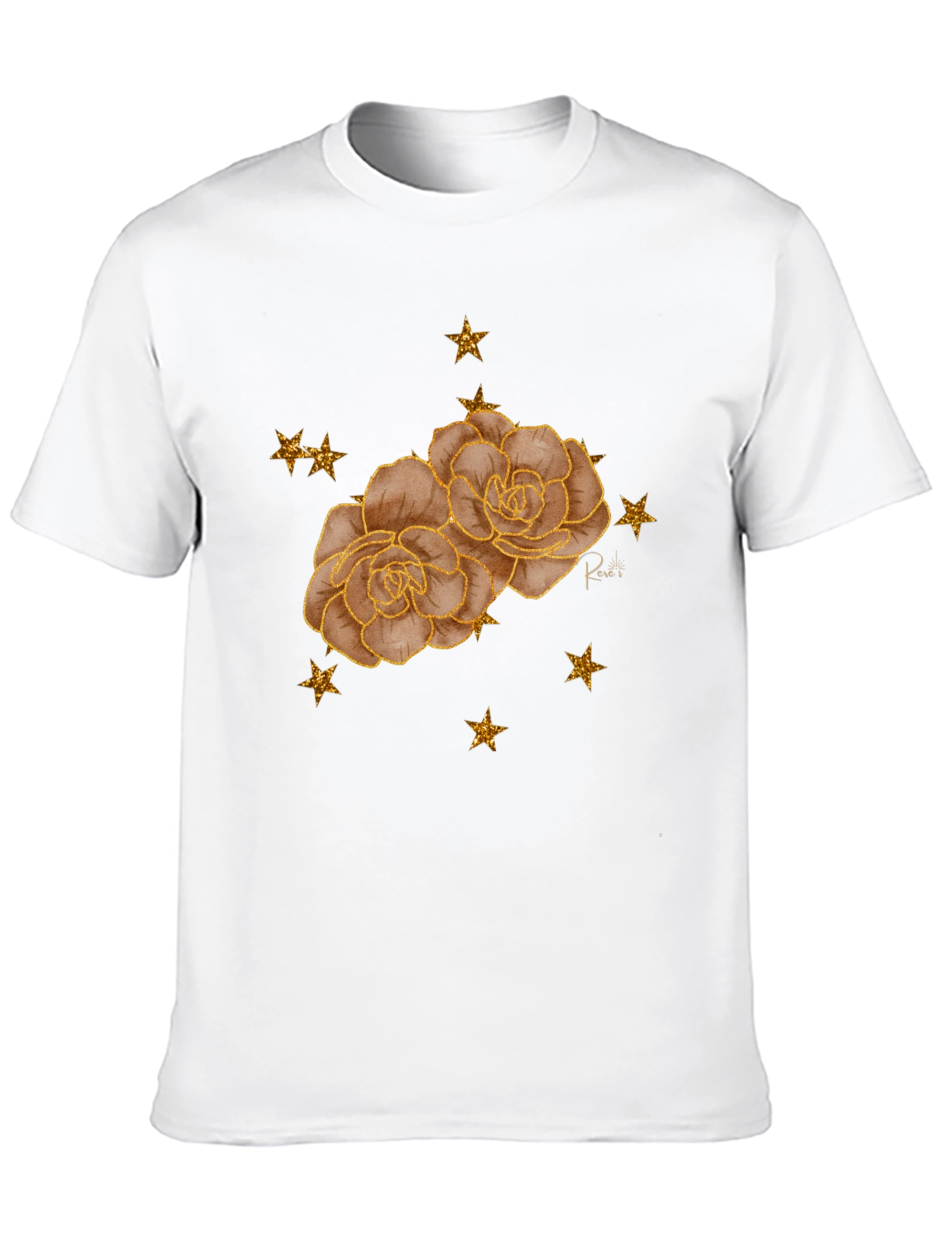 Floral Star Tee - Stylish Black Graphic T-Shirt
