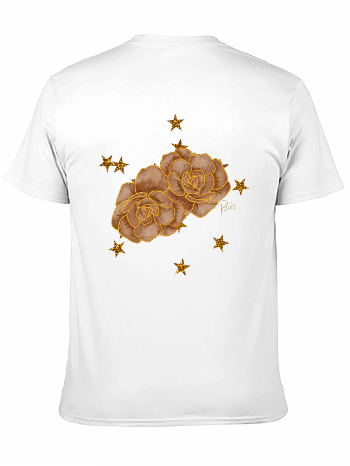 Floral Star Tee - Stylish Black Graphic T-Shirt
