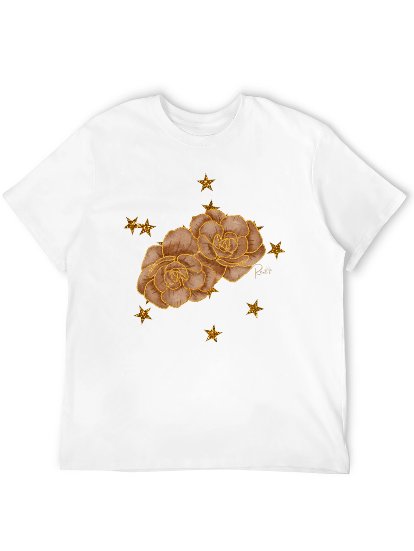 Floral Star Tee - Stylish Black Graphic T-Shirt