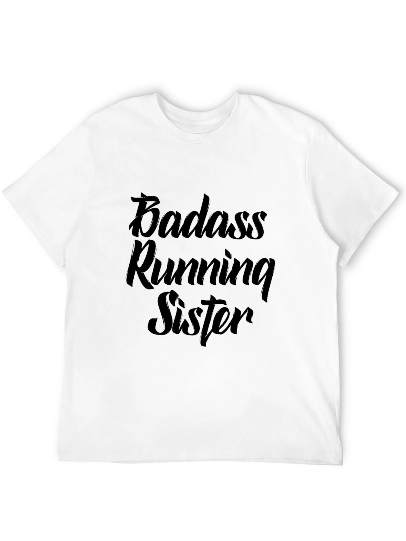 Badass Running Sister T-Shirt - Black Casual Tee