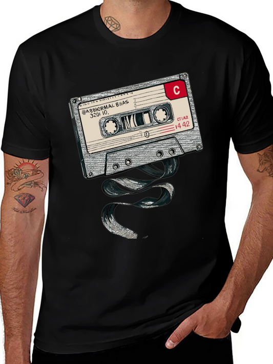 Retro Cassette Tape Graphic Tee - Vintage Style Music Shirt
