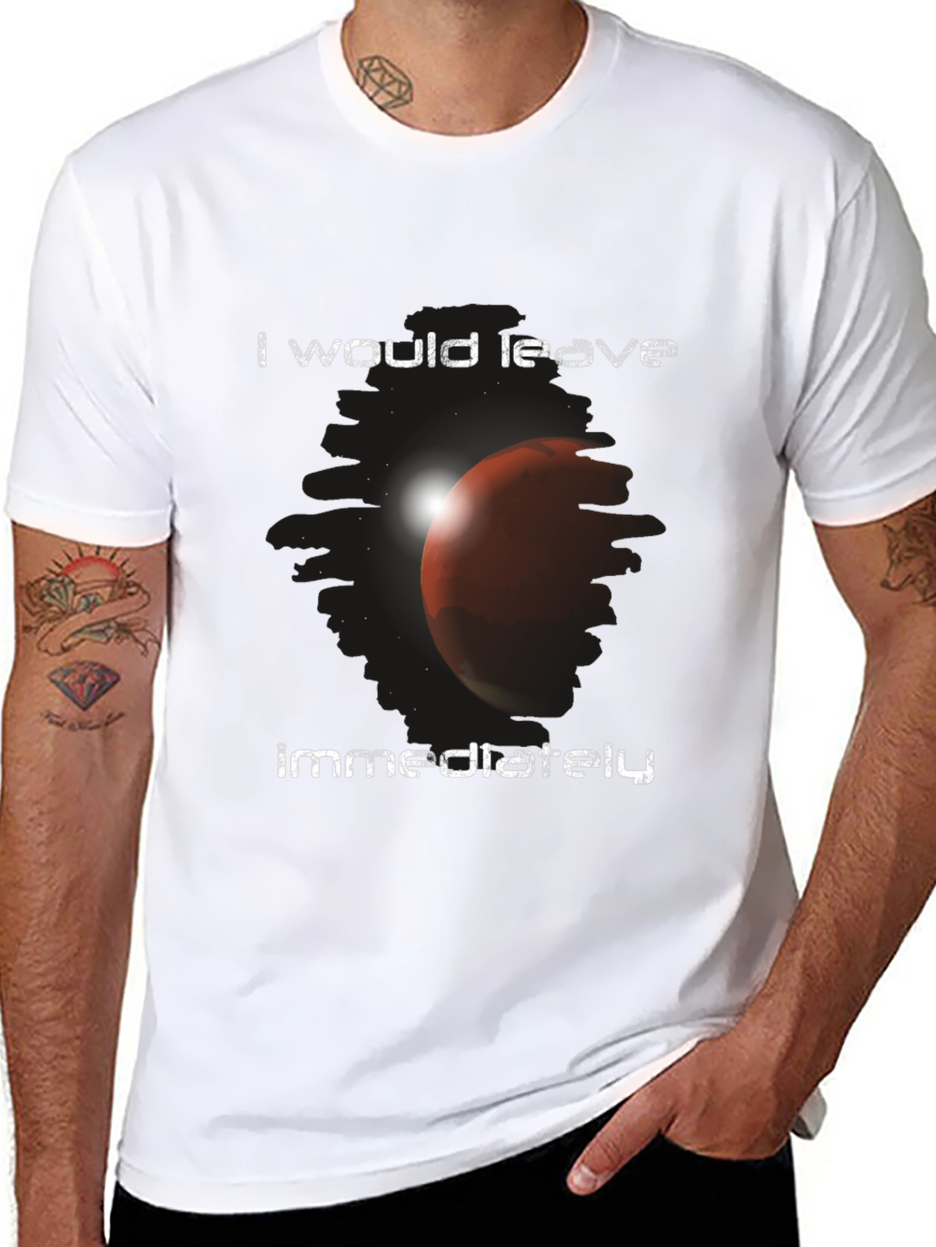 I Would Leave Immediately Mars Graphic T-Shirt