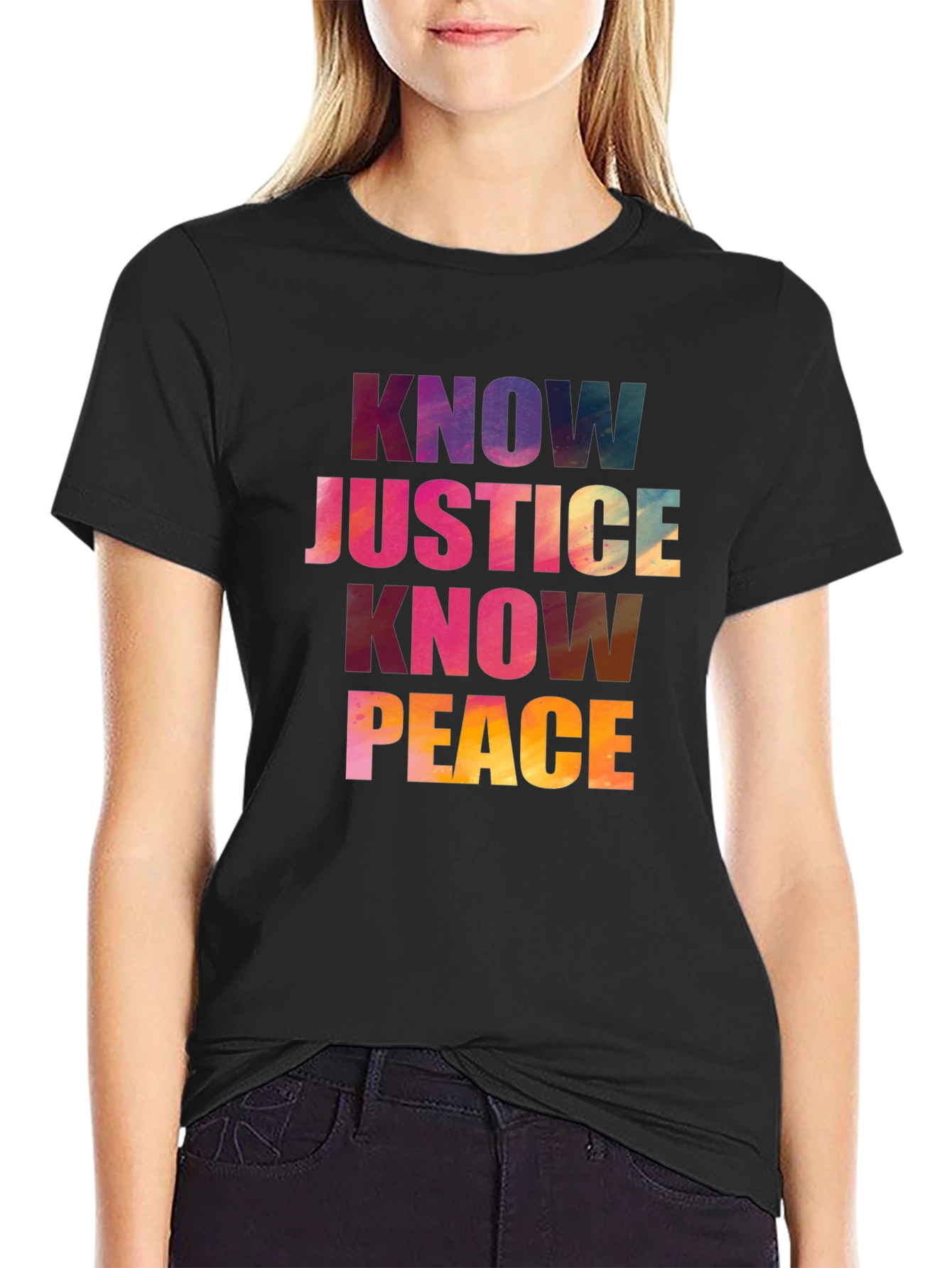 Know Justice Know Peace Graphic T-Shirt