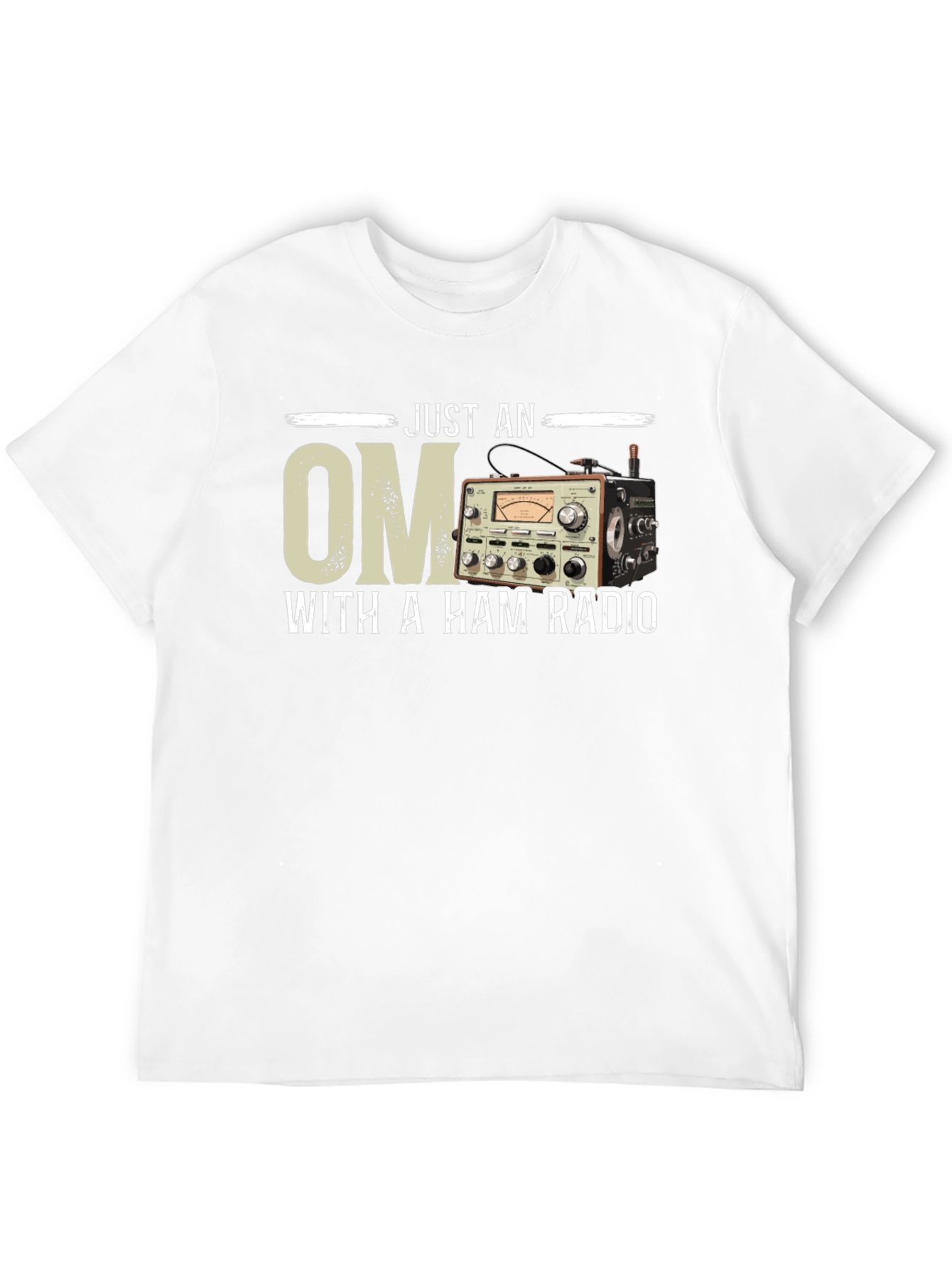Just an OM With a Ham Radio Black T-Shirt