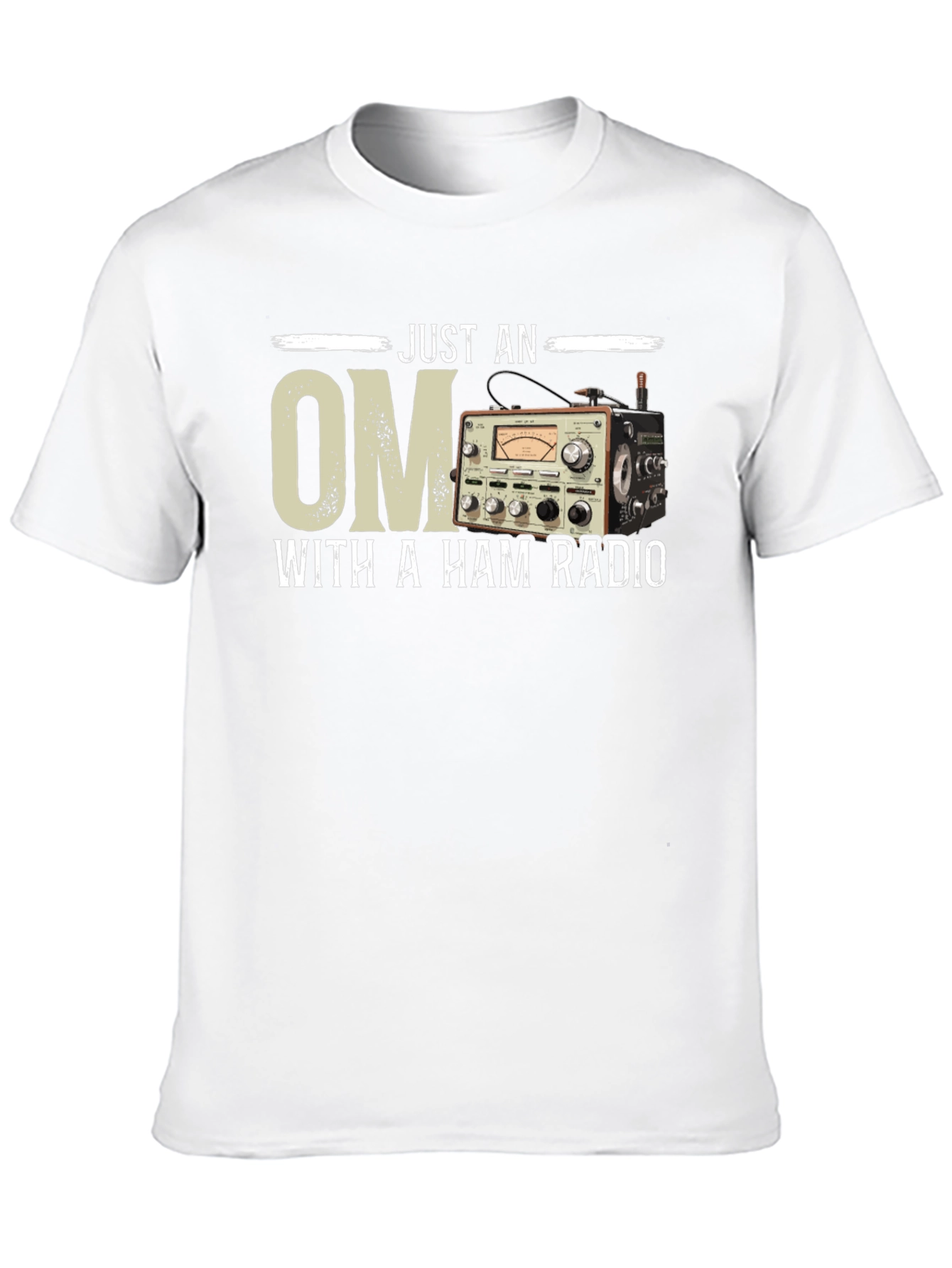 Just an OM With a Ham Radio Black T-Shirt